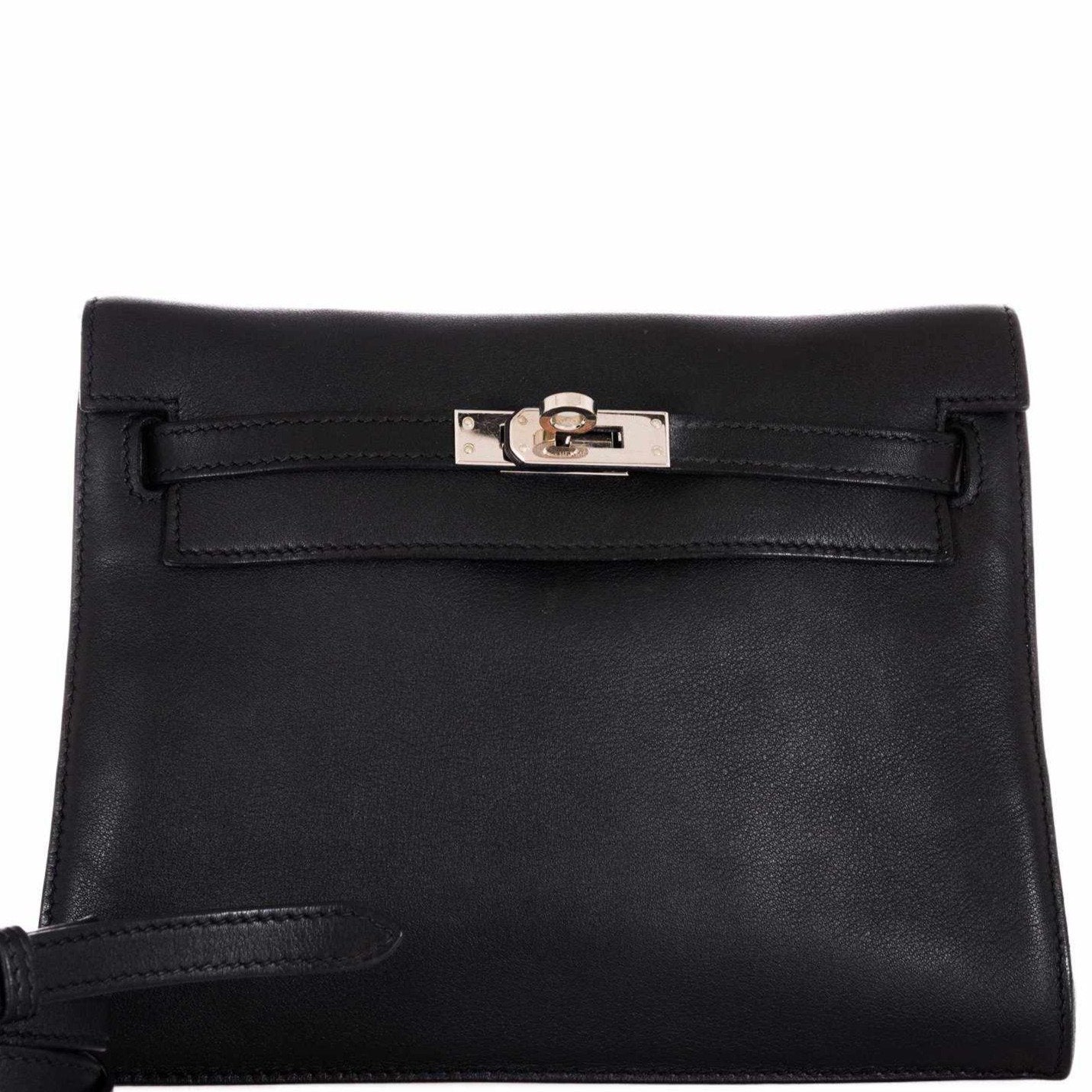 Hermès Kelly Danse Noir Swift Palladium Hardware