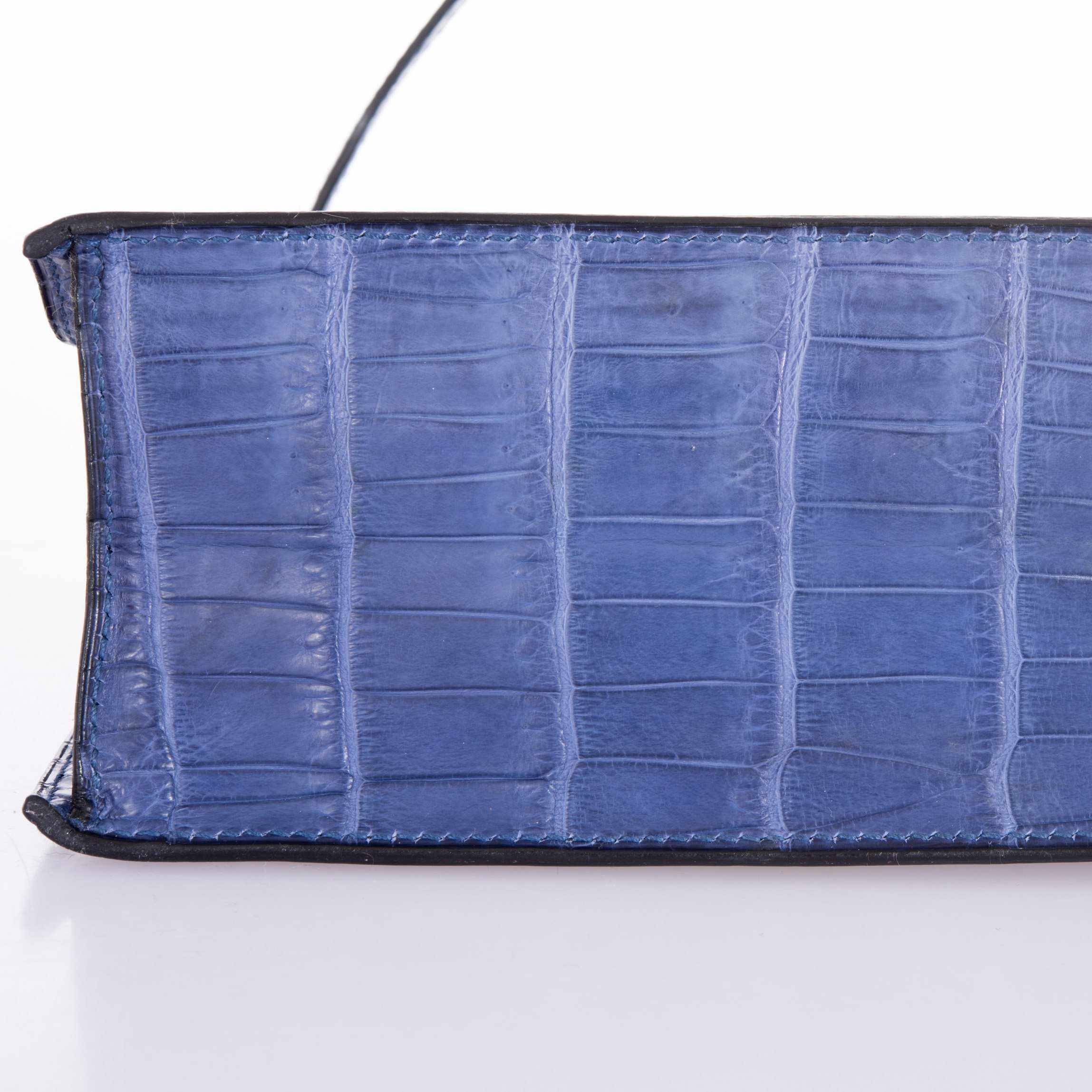 Hermès Kelly Danse (Original) Bleu Brighton Shiny Niloticus Crocodile Palladium Hardware