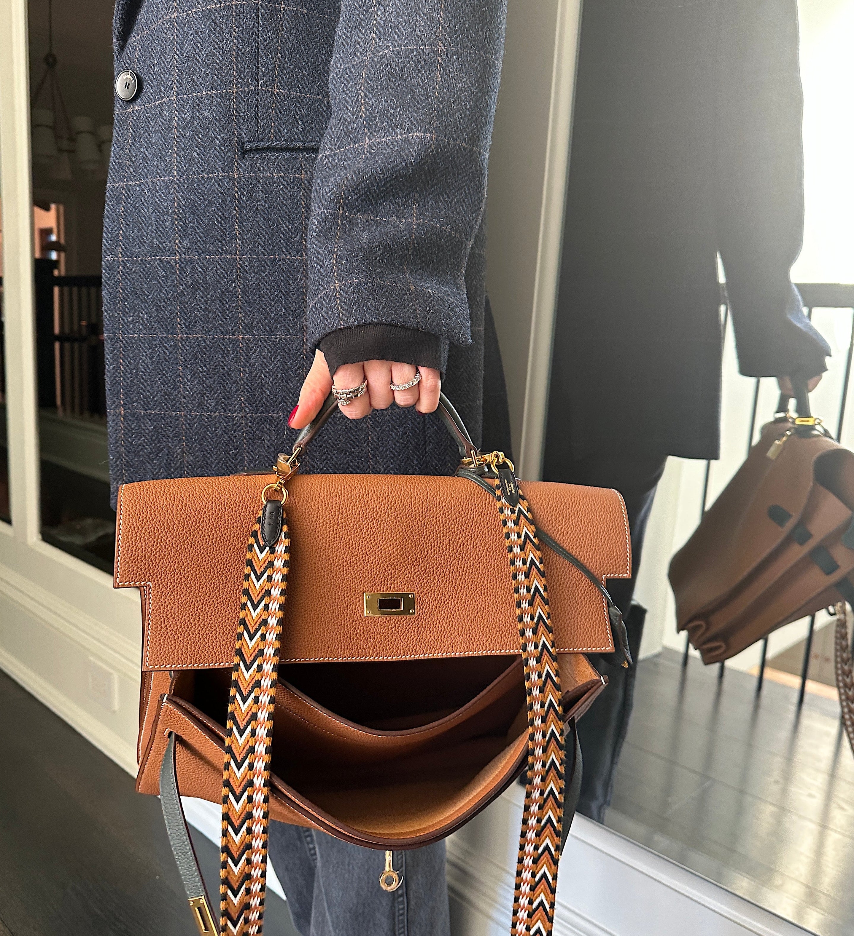 Hermès Kelly Depeches 34 HSS Briefcase Gold and Vert Cypress Clemence Gold Hardware