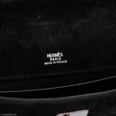 Hermès Kelly Doblis Mini Pochette Black Veau Suede - Rare