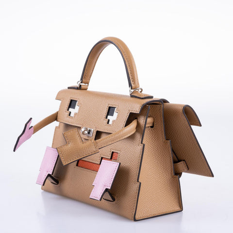 Hermès Kelly Doll Quelle Idole Picto Chai and Mauve Palladium Hardware
