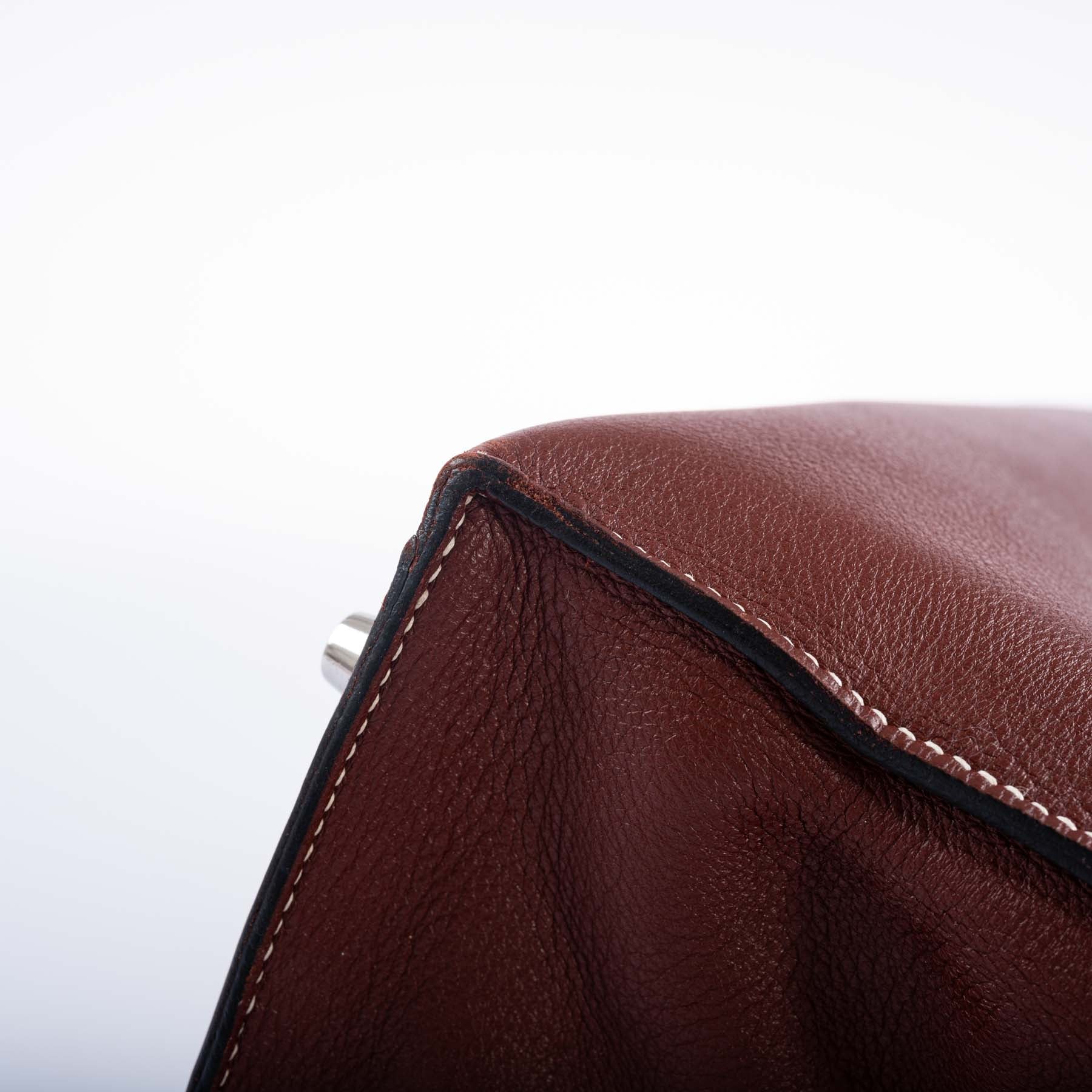 Hermès Kelly Flat 35 Rouge H Swift Palladium Hardware