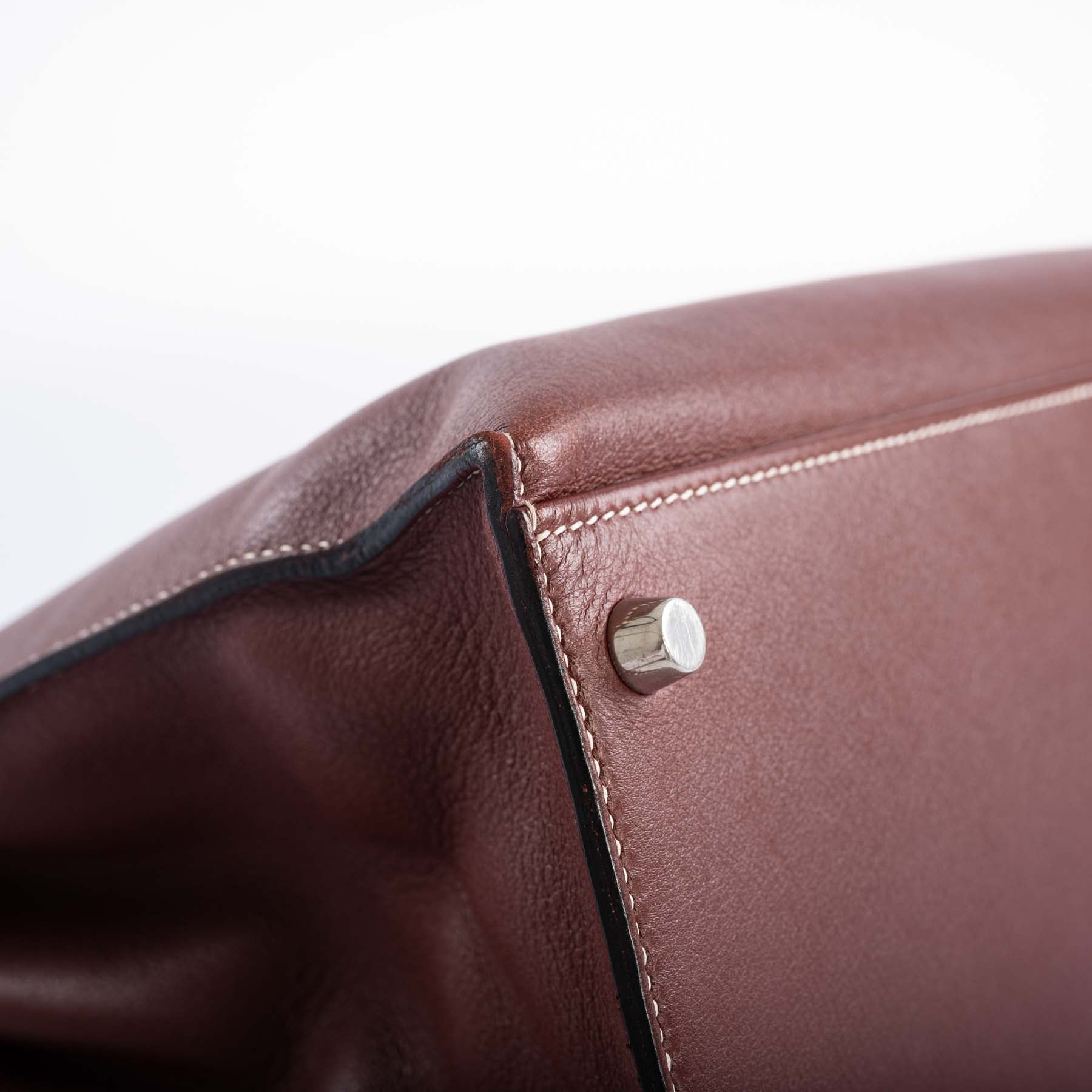 Hermès Kelly Flat 35 Rouge H Swift Palladium Hardware