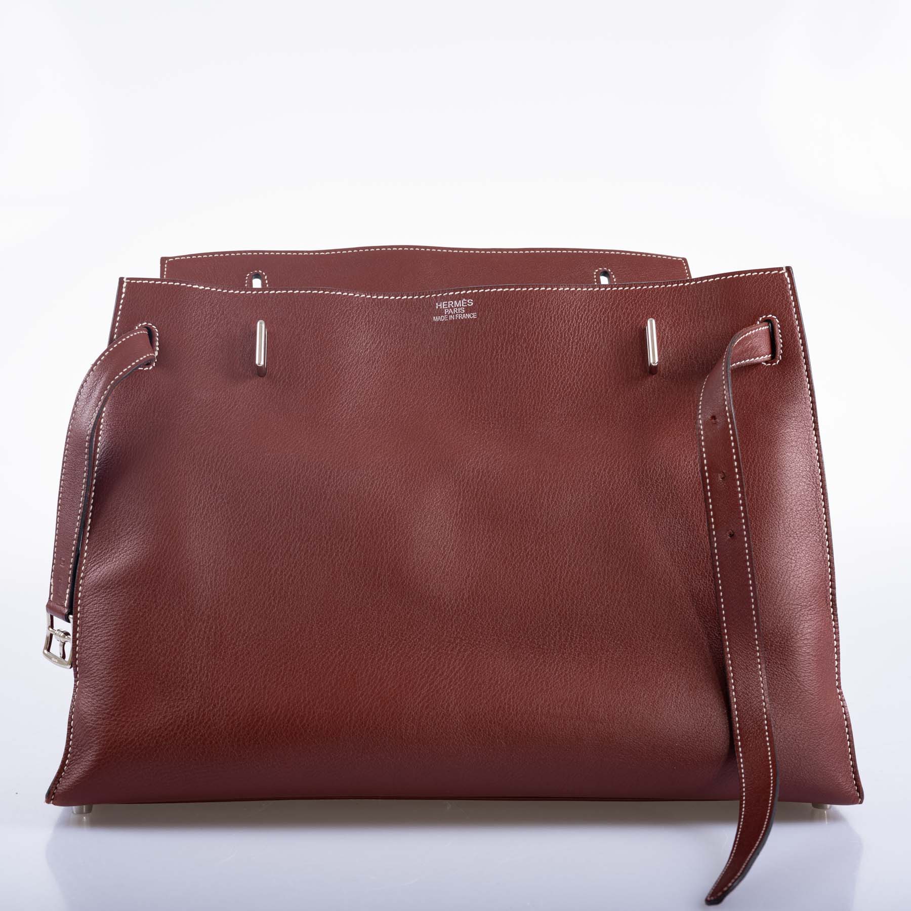 Hermès Kelly Flat 35 Rouge H Swift Palladium Hardware