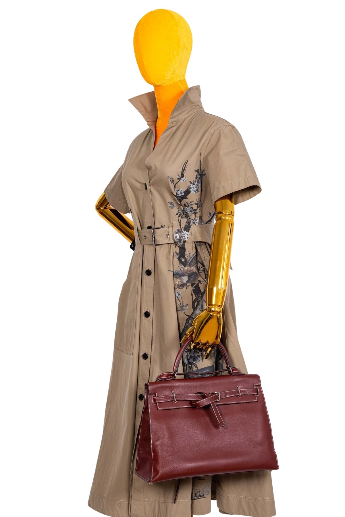 Hermès Kelly Flat 35 Rouge H Swift Palladium Hardware
