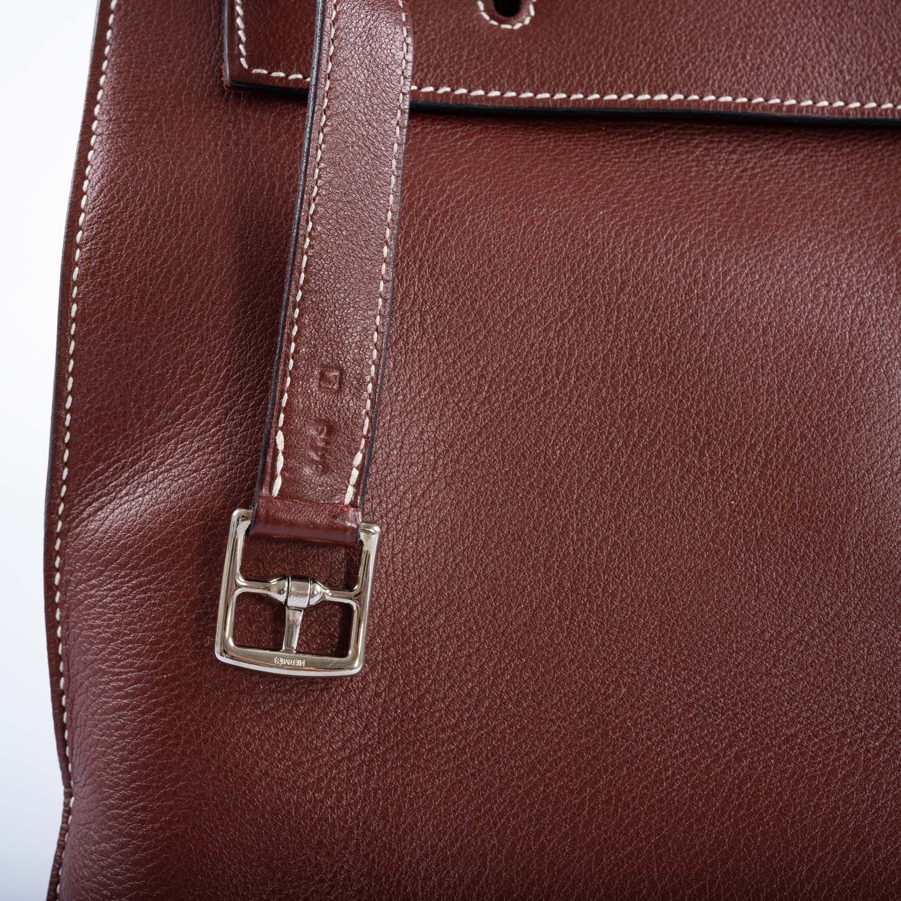 Hermès Kelly Flat 35 Rouge H Swift Palladium Hardware