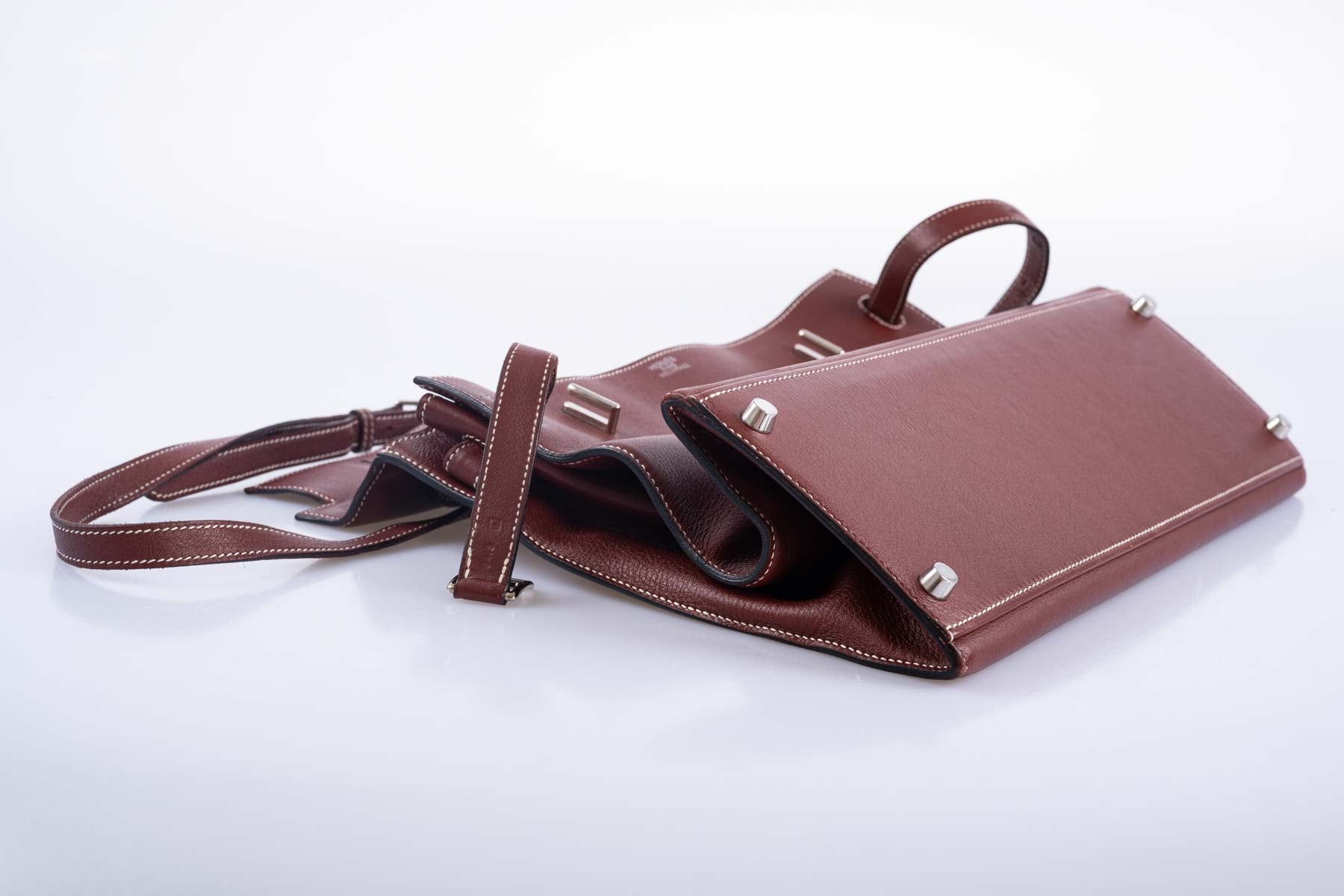 Hermès Kelly Flat 35 Rouge H Swift Palladium Hardware