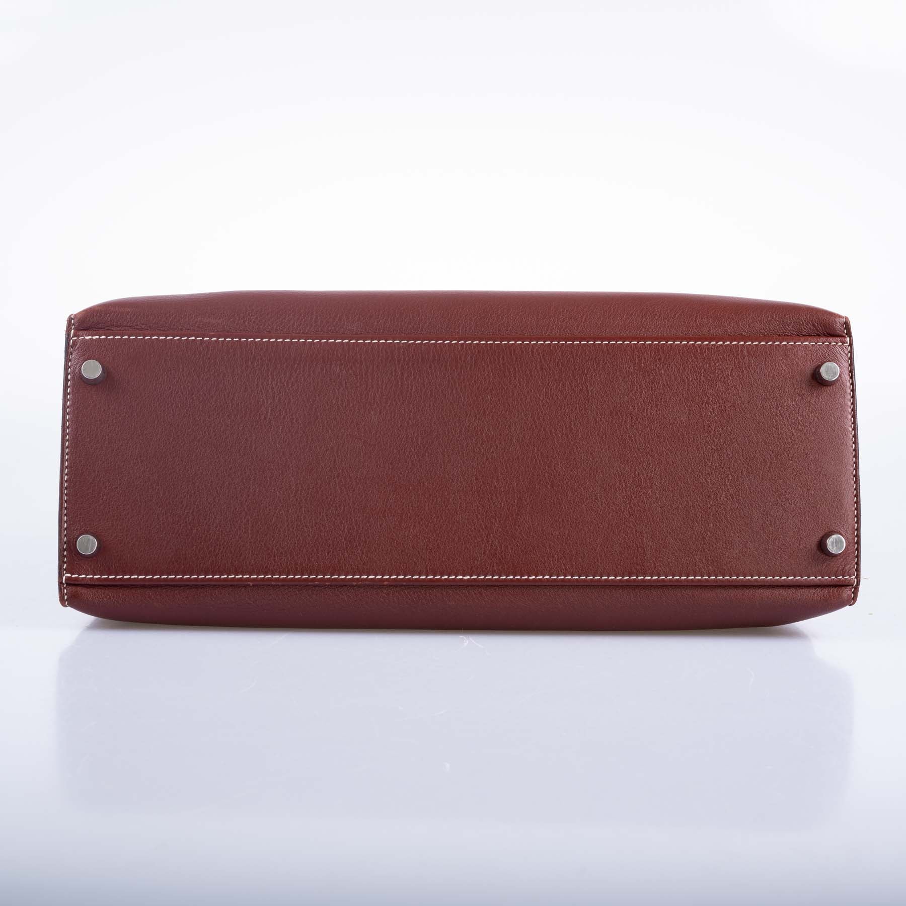 Hermès Kelly Flat 35 Rouge H Swift Palladium Hardware