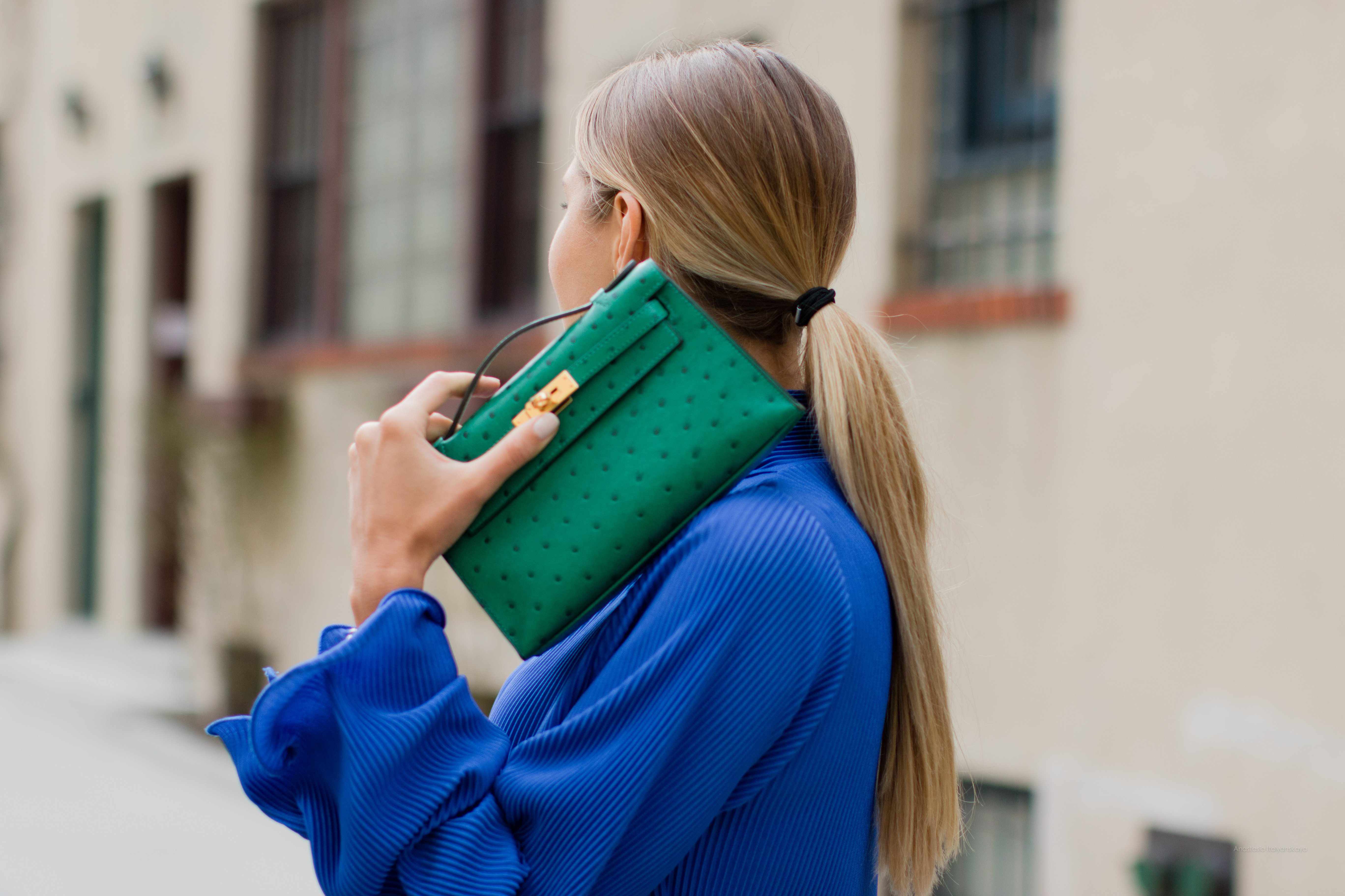 Hermès Kelly JPG Pochette Vert Vertigo Ostrich Gold Hardware