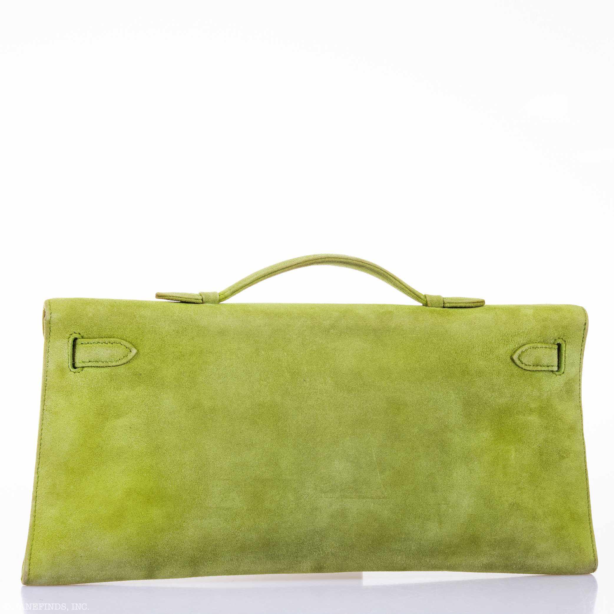 Hermès Kelly Longue Apple Green Suede Palladium Hardware