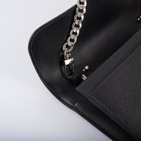 Hermès Kelly Longue Wallet Black Epsom Palladium Hardware