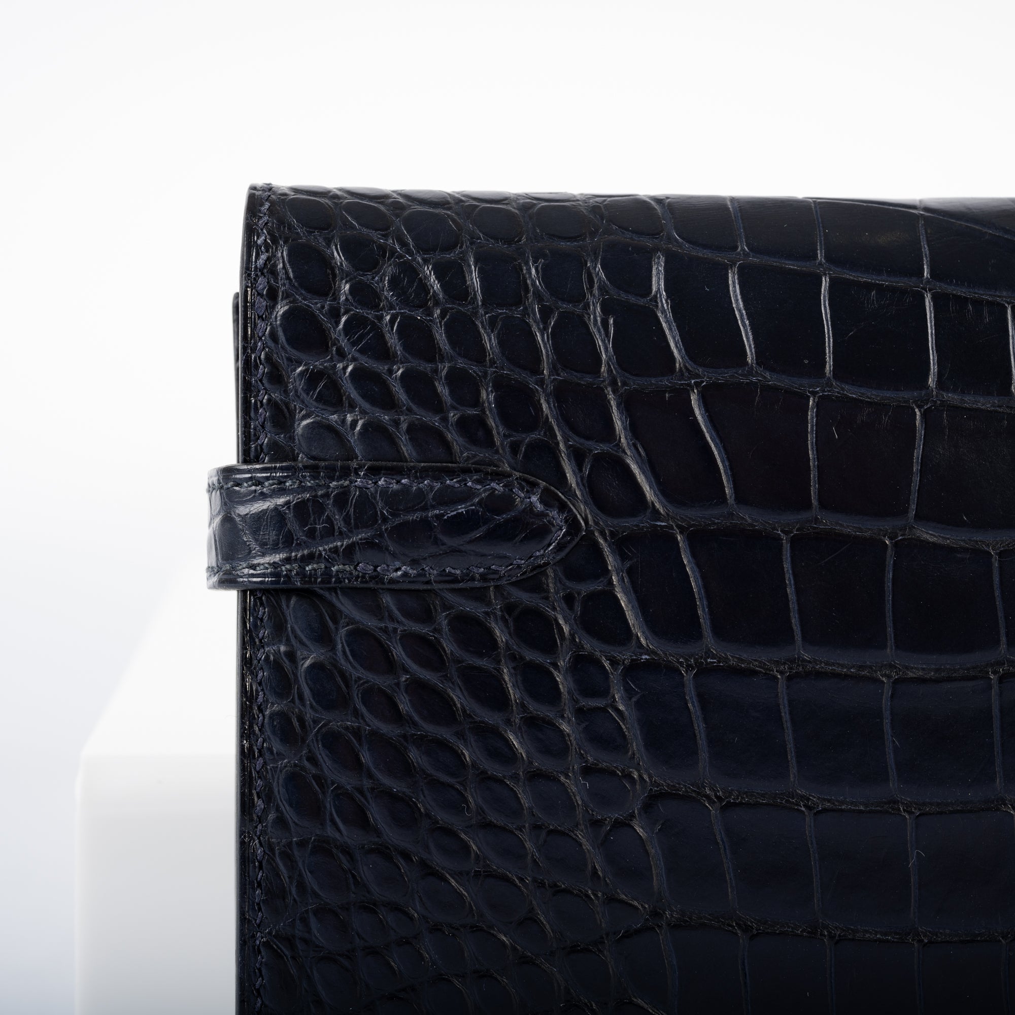 Hermès Kelly Longue Wallet Bleu Marine Matte Alligator Palladium Hardware