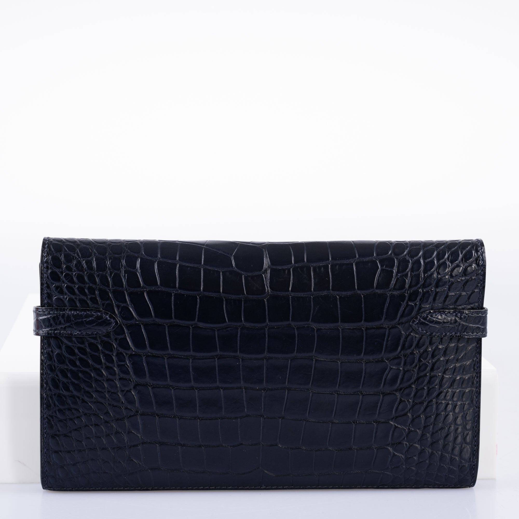 Hermès Kelly Longue Wallet Bleu Marine Matte Alligator Palladium Hardware