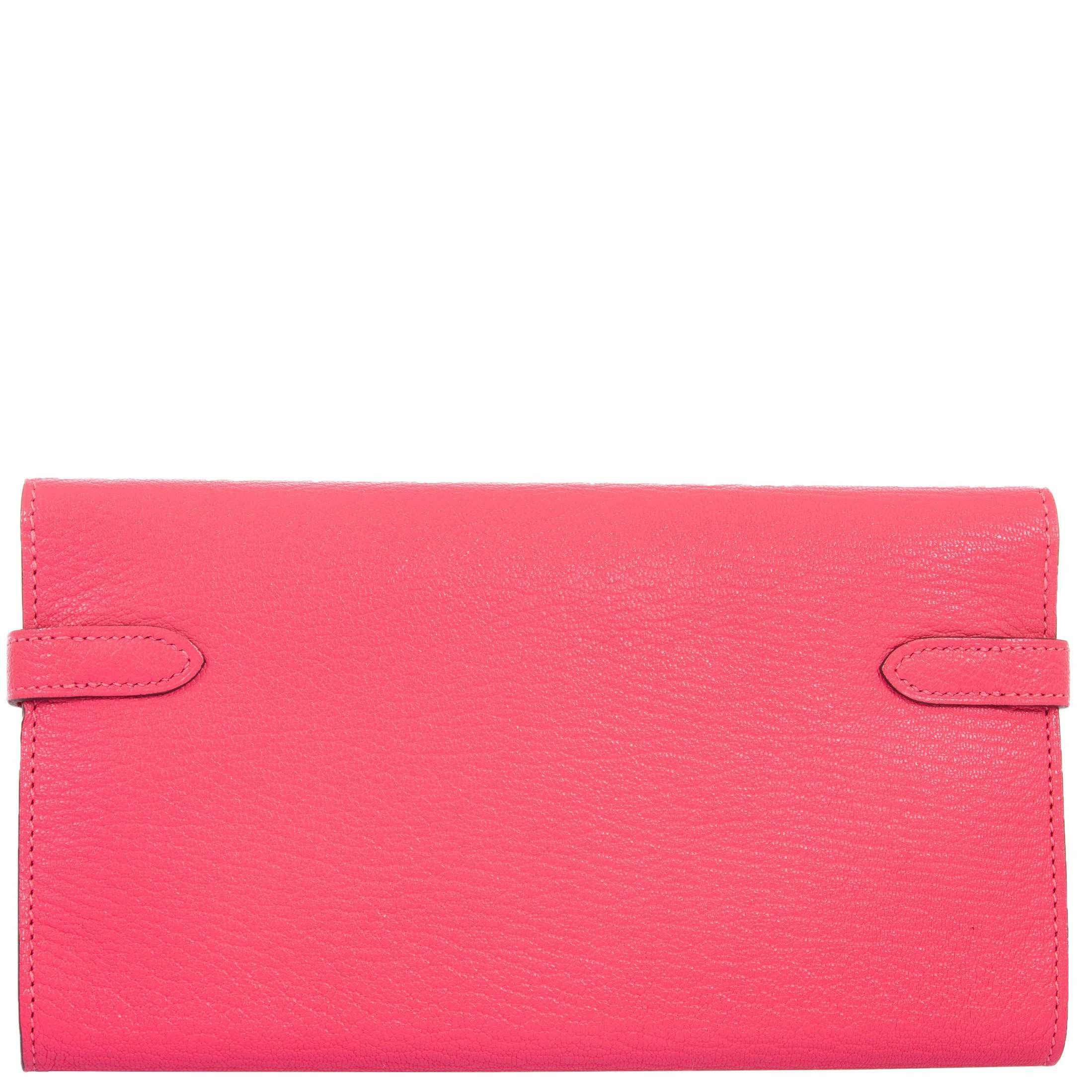 Hermès Kelly Longue Wallet Rose Lipstick Chevre Palladium Hardware