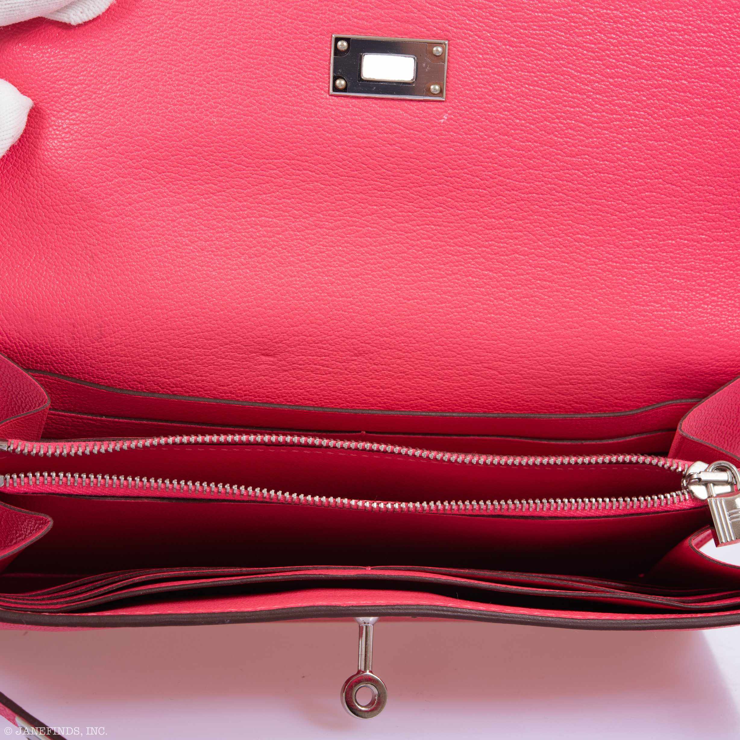 Hermès Kelly Longue Wallet Rose Lipstick Chevre Palladium Hardware