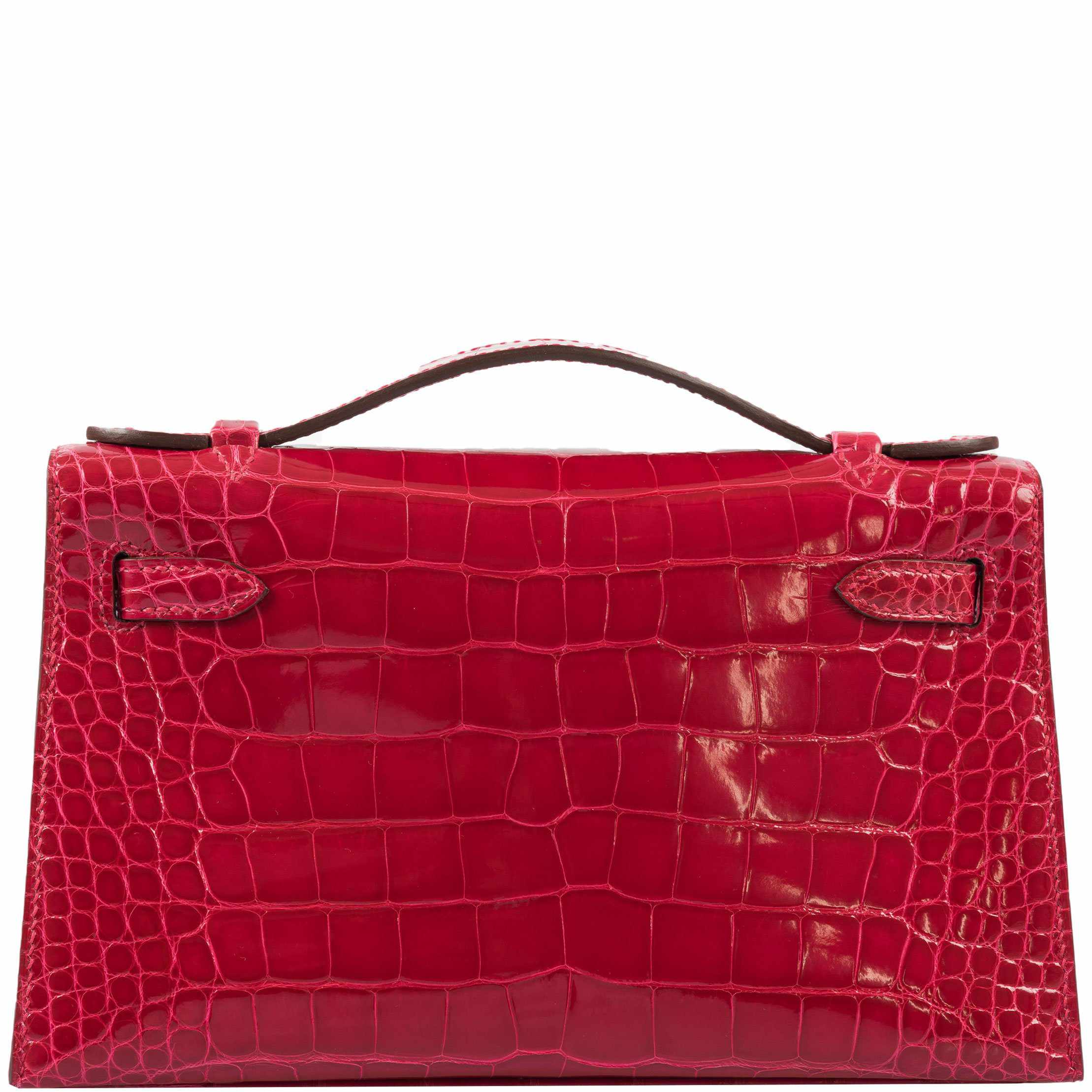 Hermès Kelly Mini Pochette Braise Shiny Alligator Gold Hardware