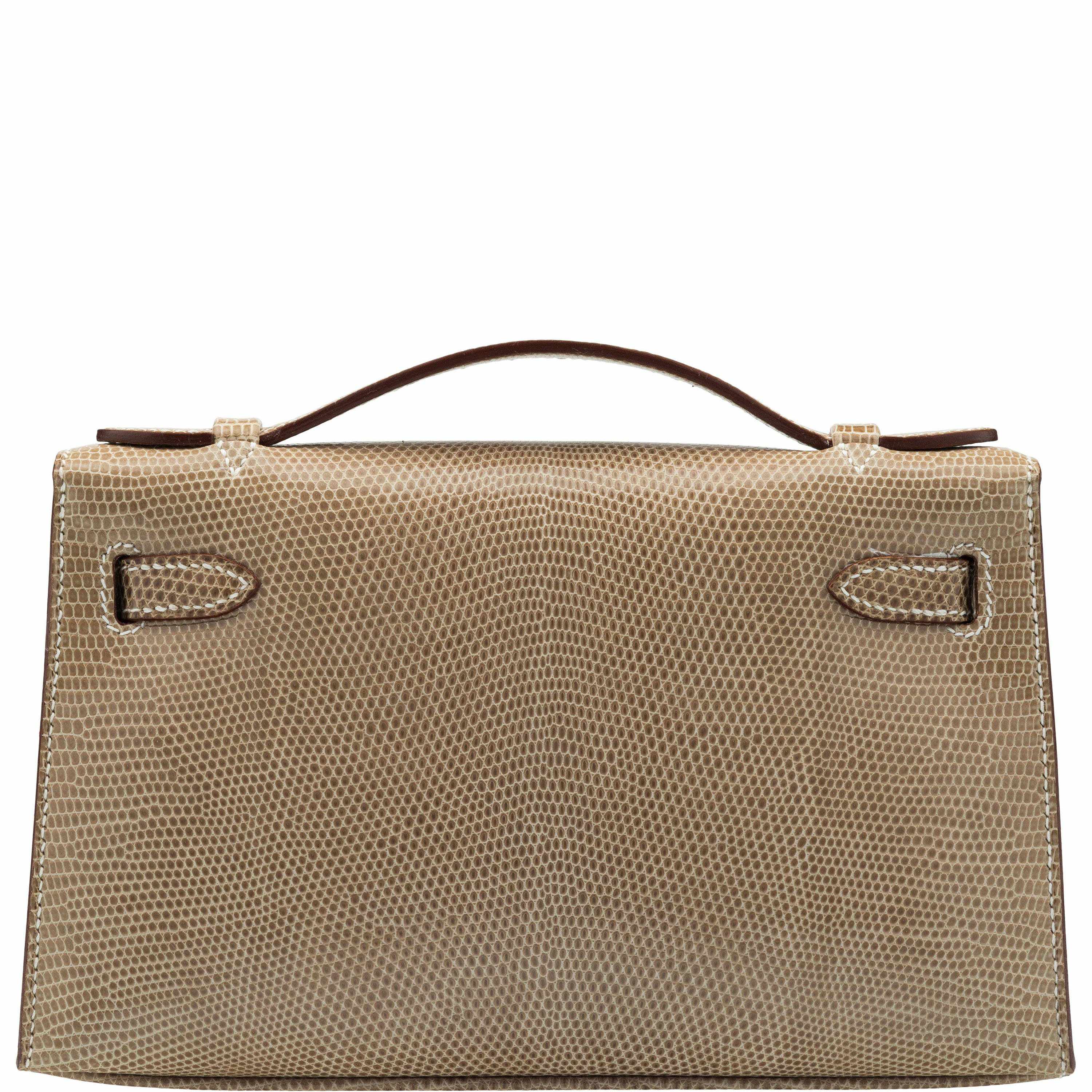 Hermès Kelly Mini Pochette Ficelle Lizard Swift Palladium Hardware - 2006