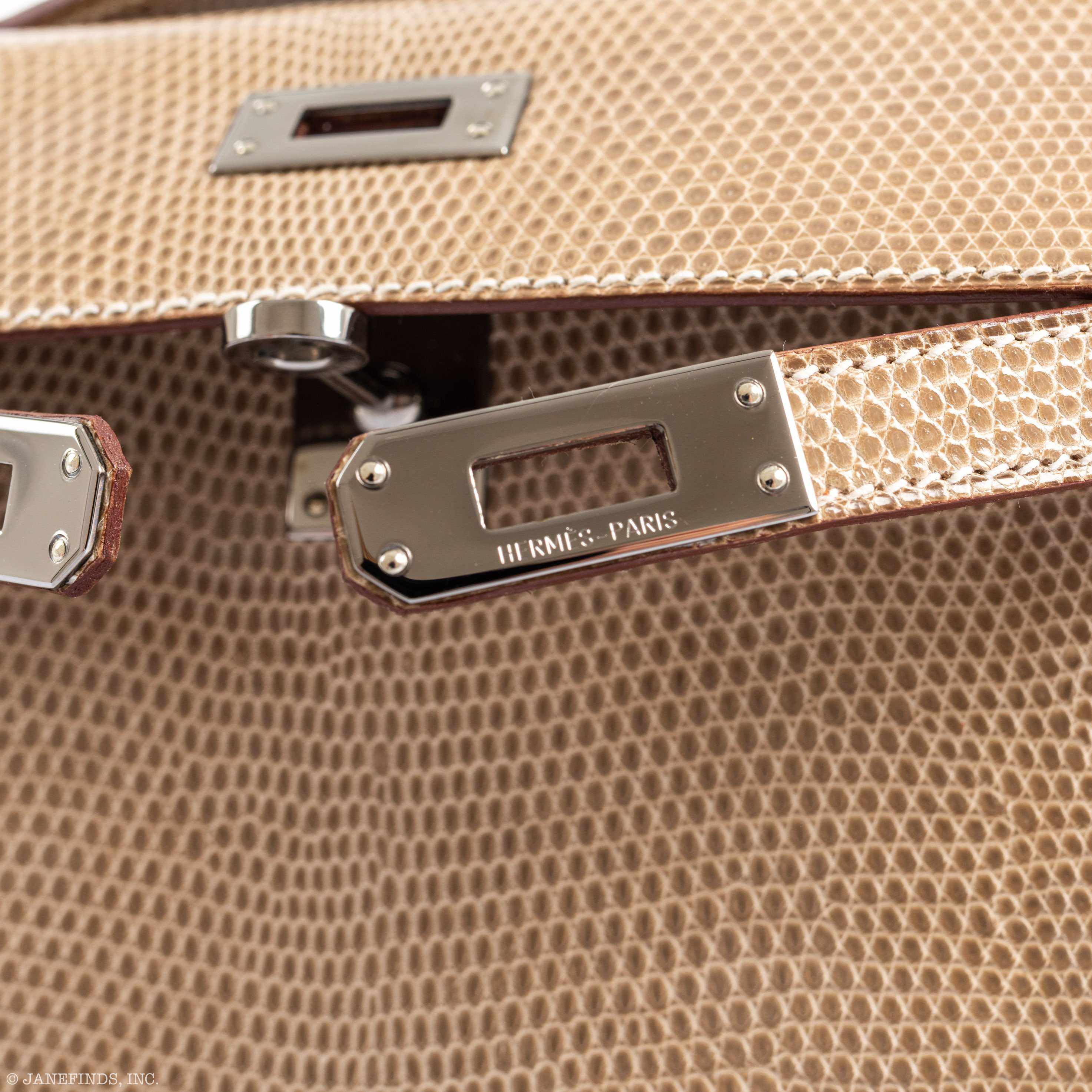 Hermès Kelly Mini Pochette Ficelle Lizard Swift Palladium Hardware - 2006
