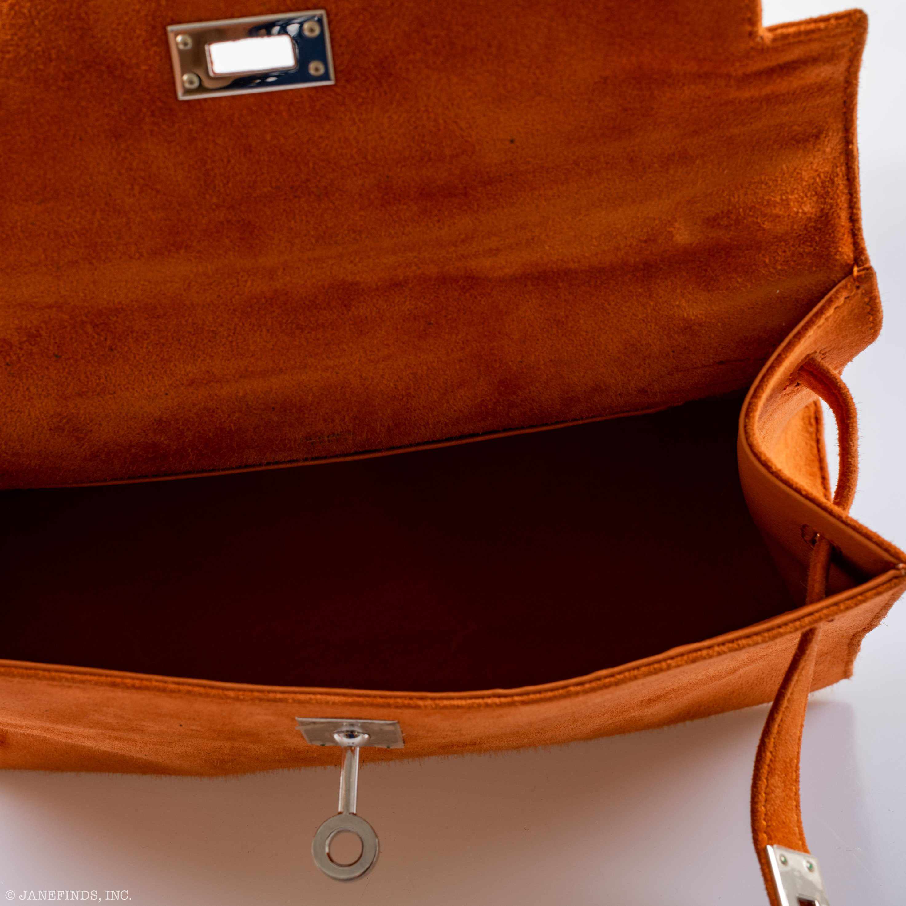 Hermès Kelly Mini Pochette Orange Veau Doblis Suede Palladium Hardware