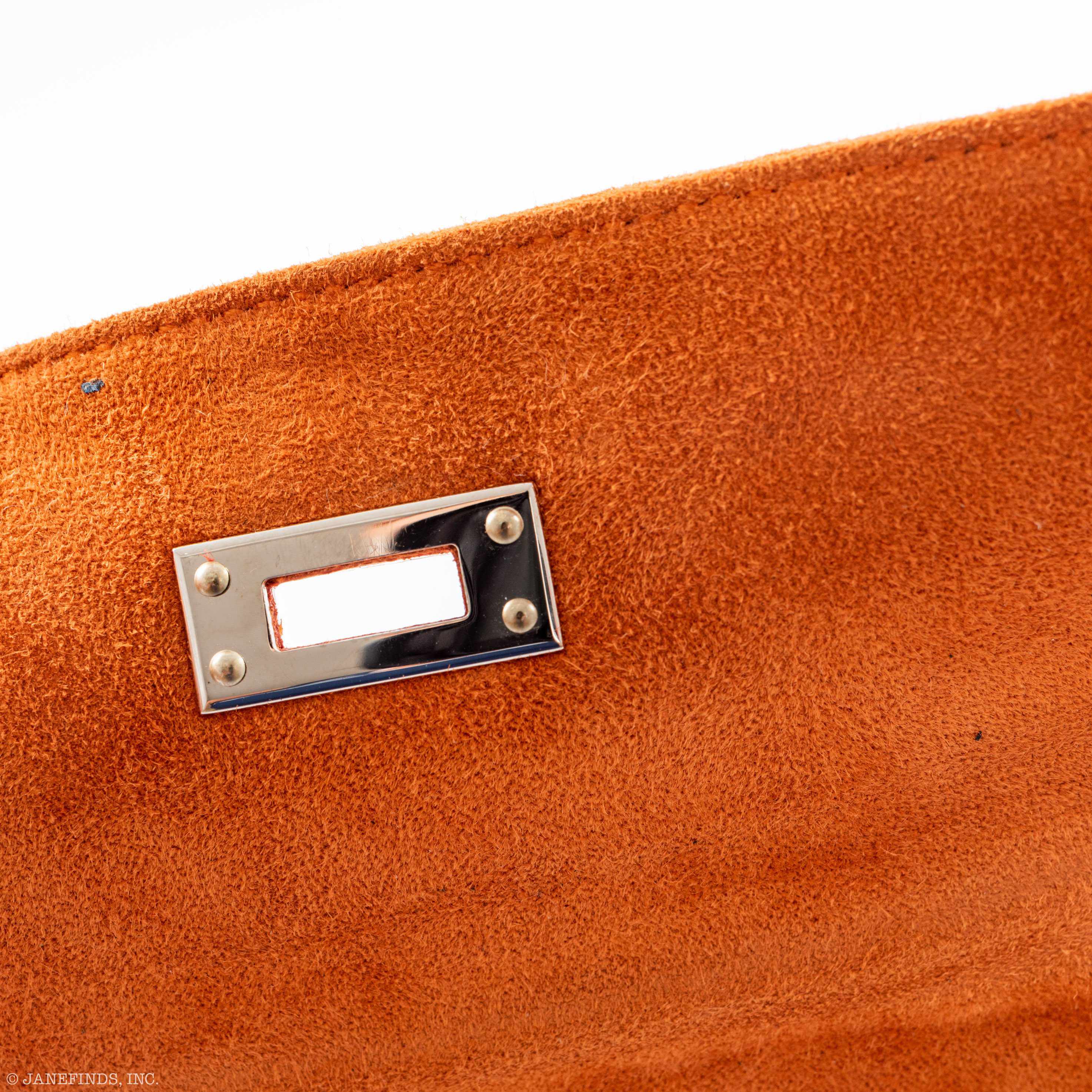 Hermès Kelly Mini Pochette Orange Veau Doblis Suede Palladium Hardware