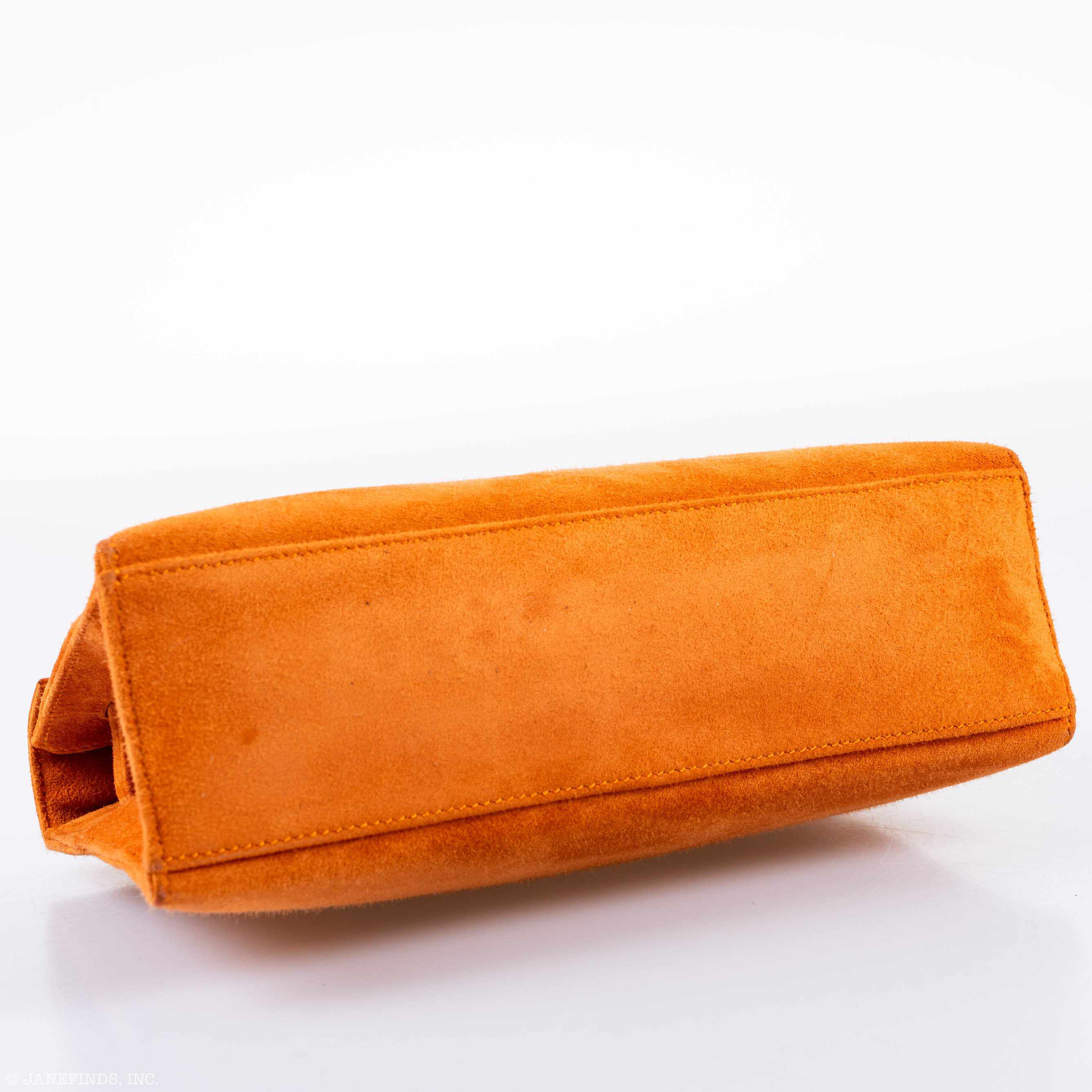 Hermès Kelly Mini Pochette Orange Veau Doblis Suede Palladium Hardware