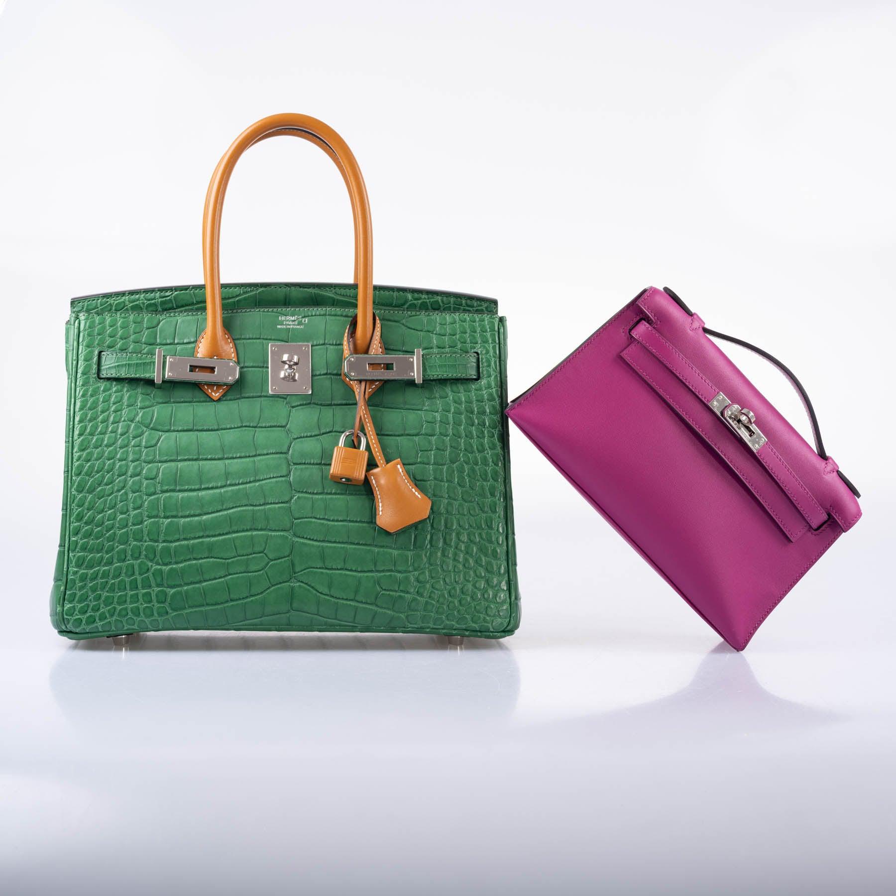 Hermès Kelly Mini Pochette Rose Pourpre Swift Palladium Hardware