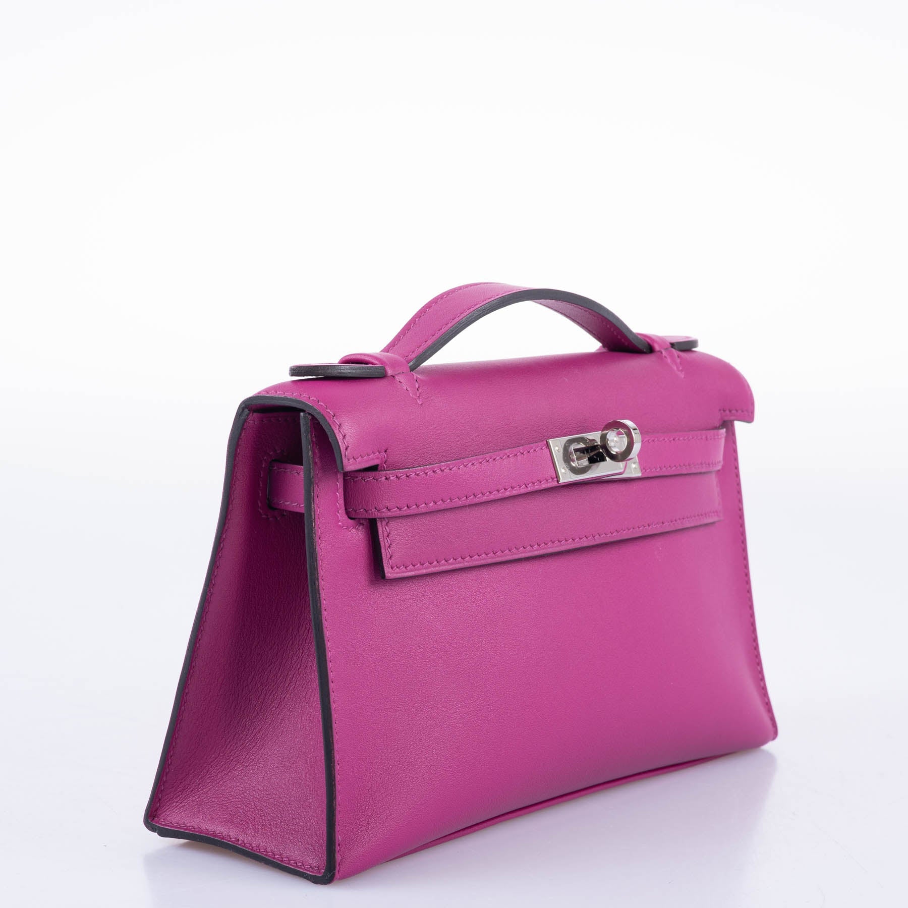Hermès Kelly Mini Pochette Rose Pourpre Swift Palladium Hardware