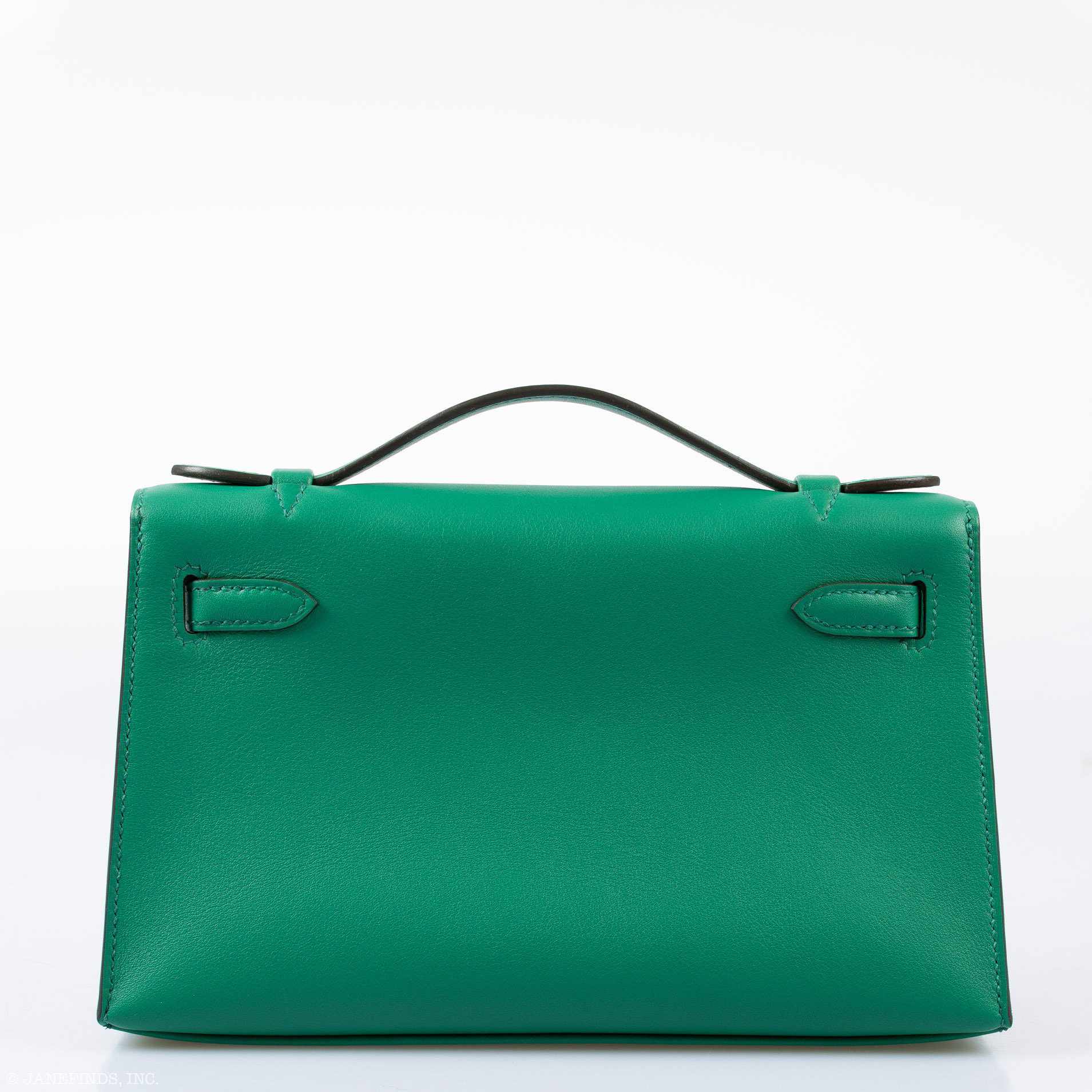 Hermès Kelly Mini Pochette Vert Vertigo Swift Palladium Hardware