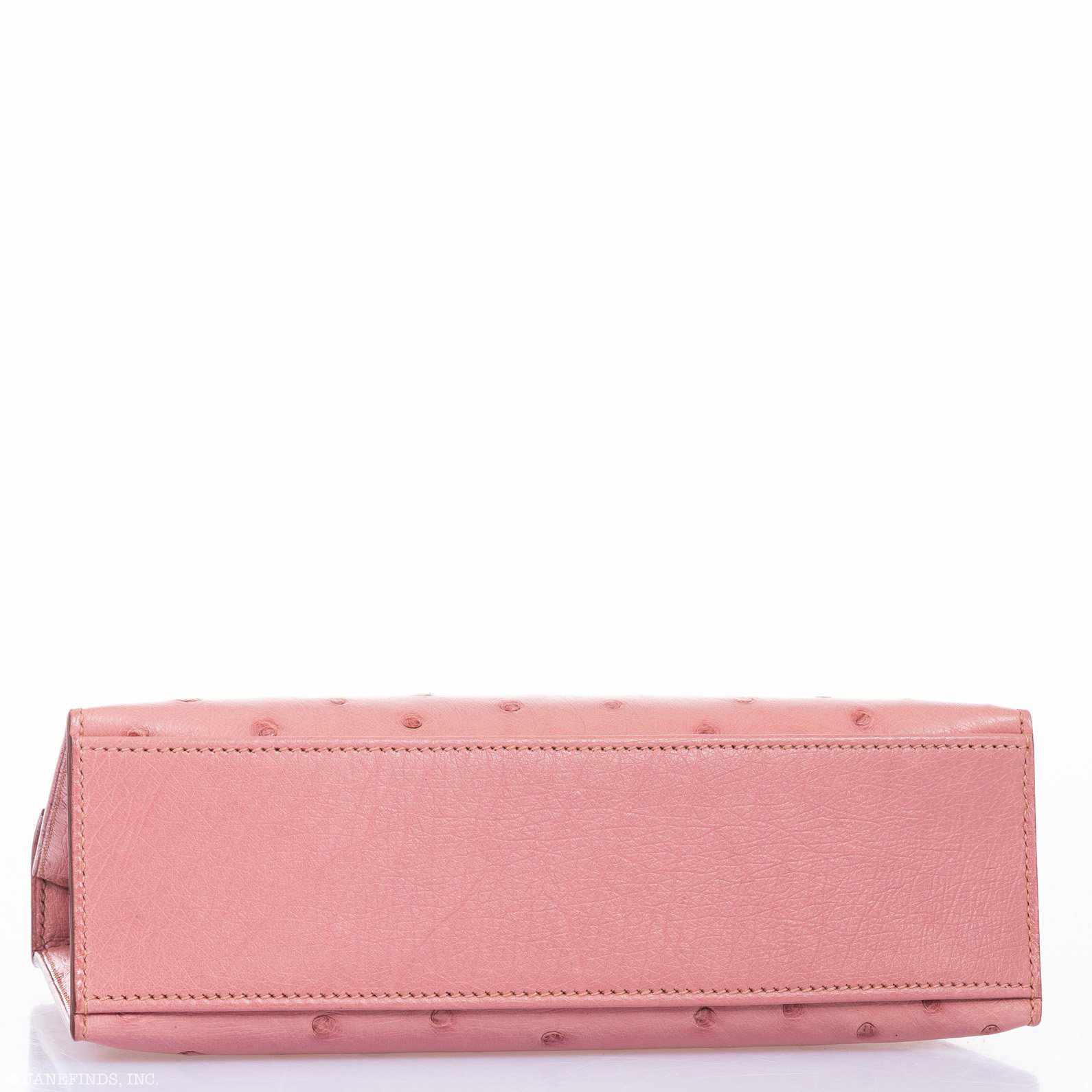 Hermès Kelly Ostrich Terre Cuite Clutch Pochette Palladium Hardware