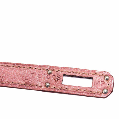 Hermès Kelly Ostrich Terre Cuite Clutch Pochette Palladium Hardware