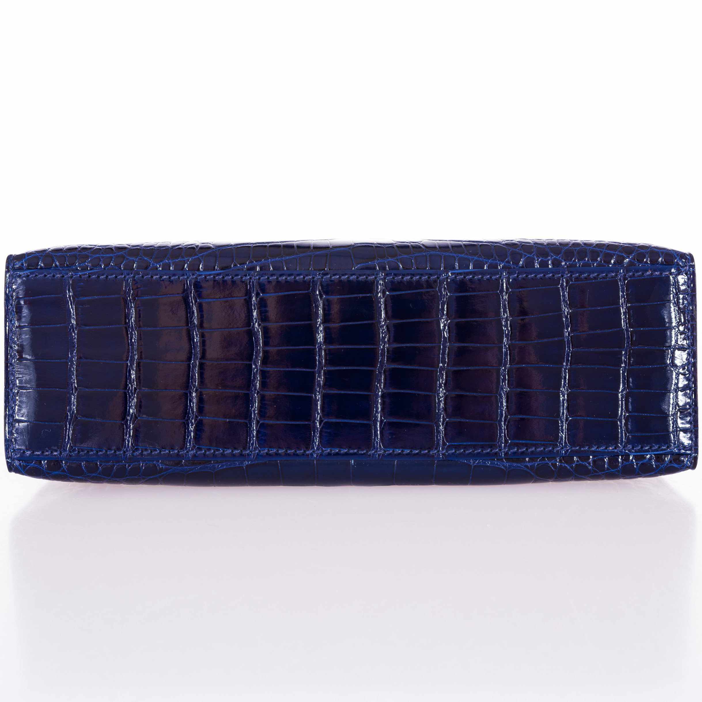 Hermès Kelly Pochette Bleu Saphir Shiny Alligator Gold Hardware