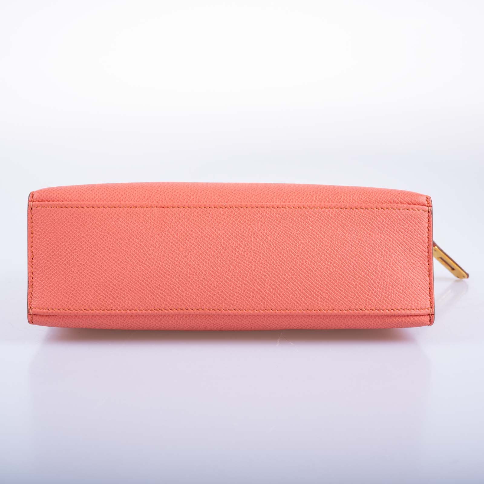 Hermès Kelly Pochette Flamingo Epsom Gold Hardware