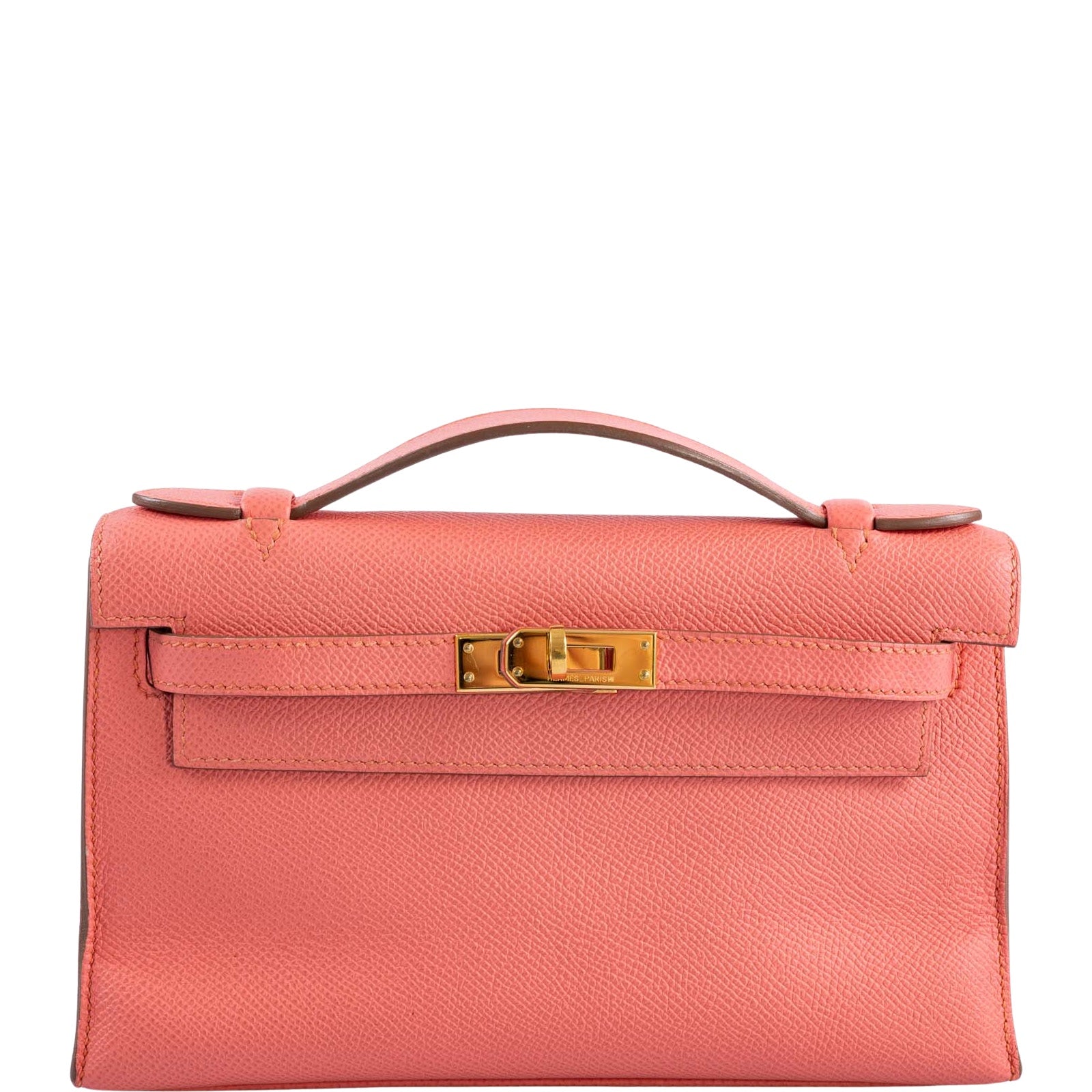 Hermès Kelly Pochette Flamingo Epsom Gold Hardware