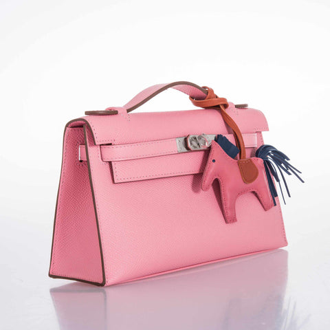 Hermès Kelly Pochette Rose Confetti Epsom Palladium Hardware