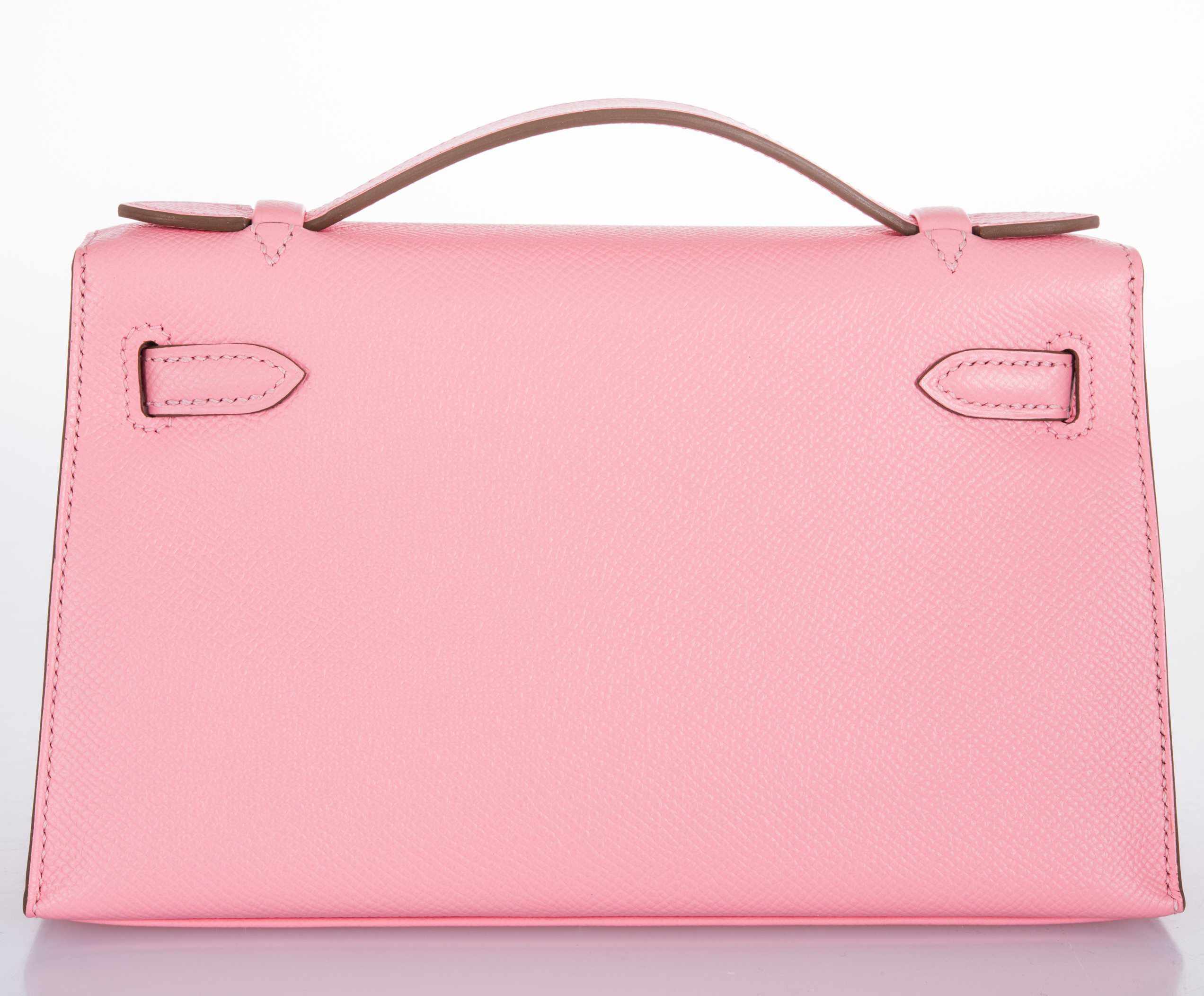 Hermès Kelly Pochette Rose Confetti Epsom Palladium Hardware