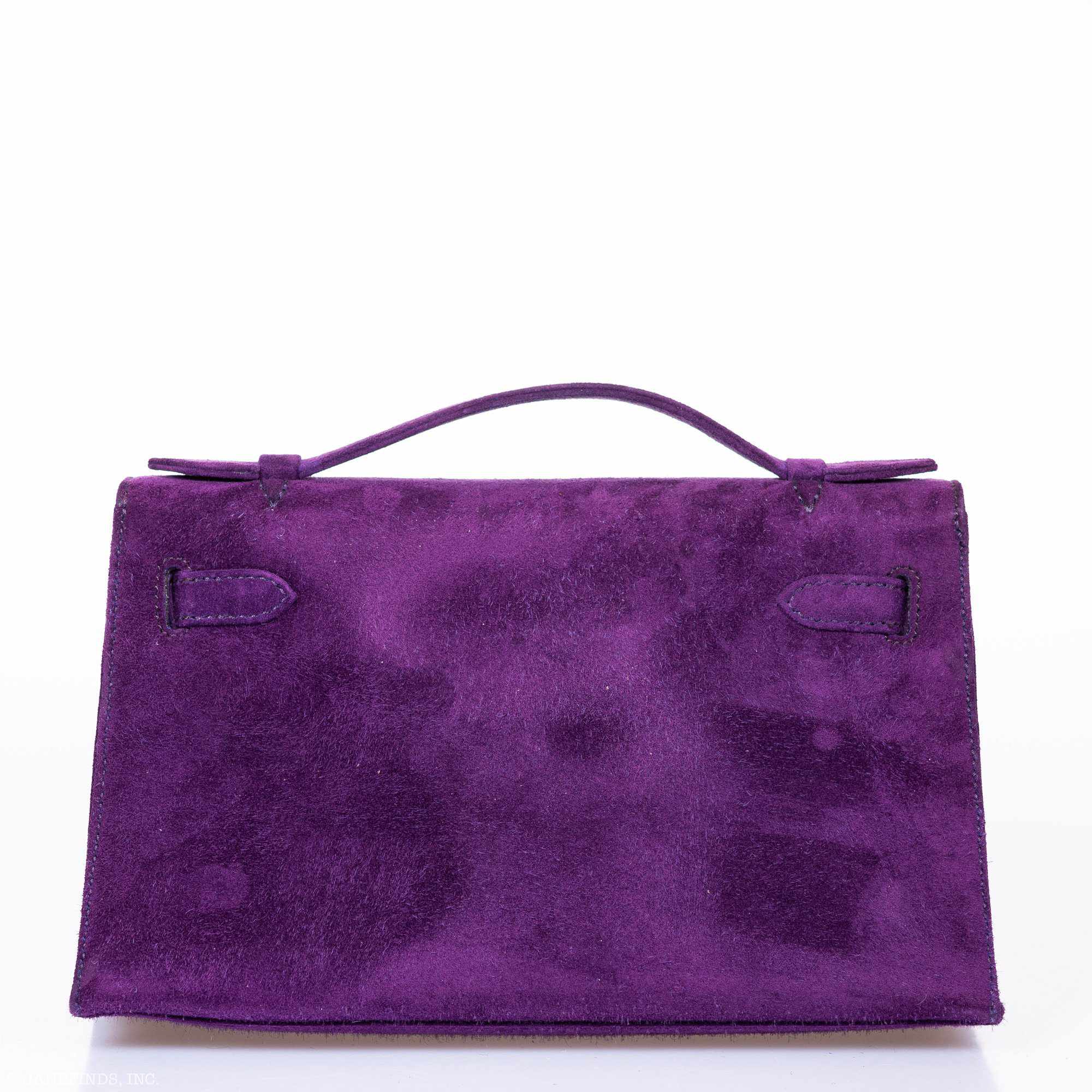 Hermès Kelly Pochette Violet Veau Doblis Suede Gold Hardware