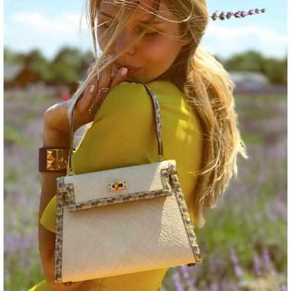 Hermès Kelly Sellier 20 Panama Straw Natural Zebra Print Gold Hardware