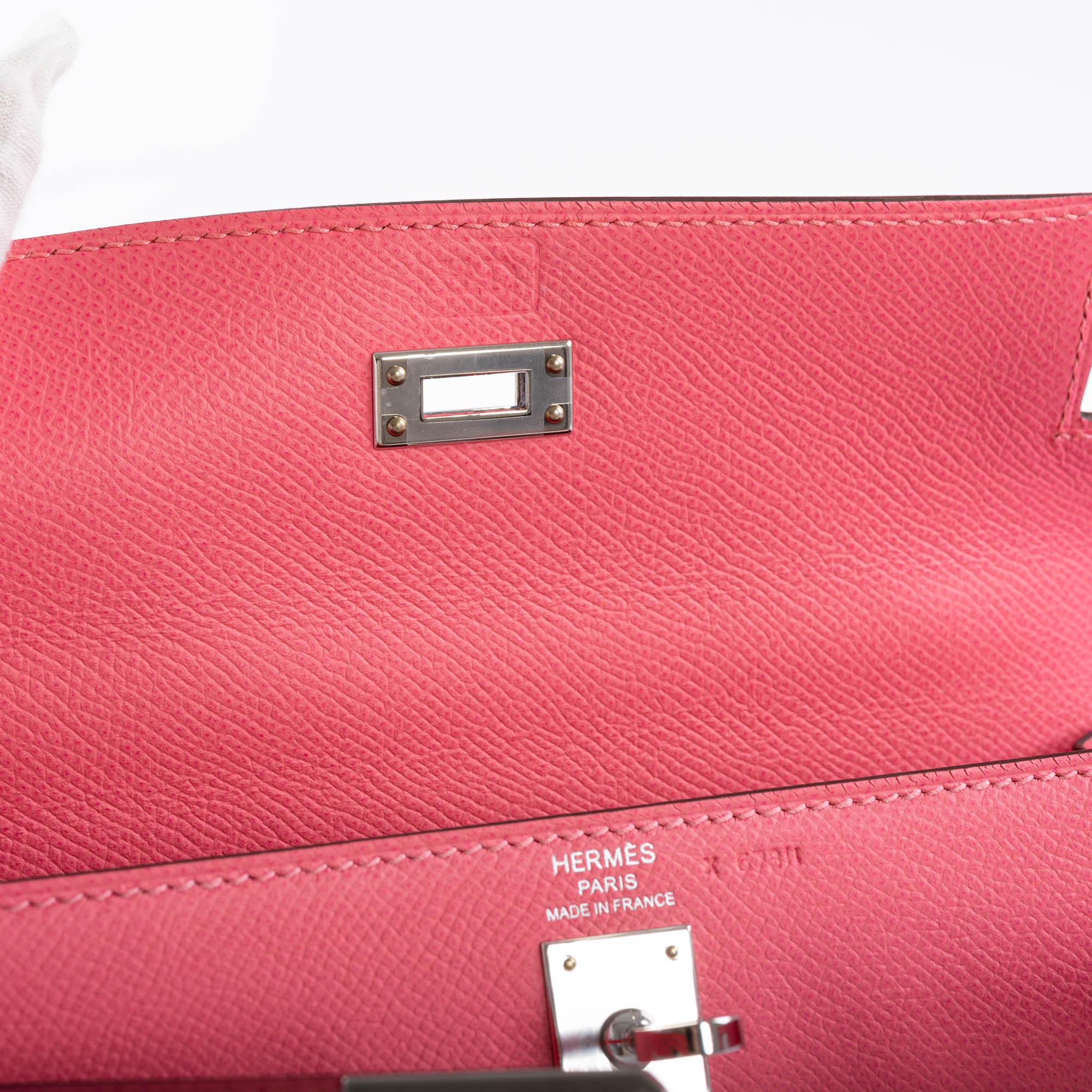 Hermès Kelly Sellier 25 Rose Azalee Epsom with Palladium Hardware - 2018, C