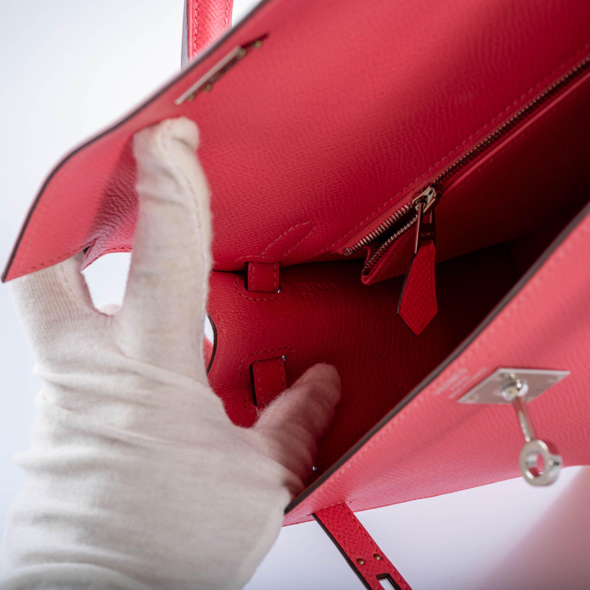 Hermès Kelly Sellier 25 Rose Azalee Epsom with Palladium Hardware - 2018, C