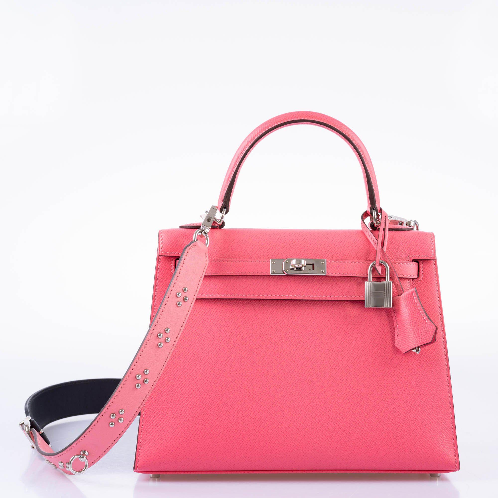 Hermès Kelly Sellier 25 Rose Azalee Epsom with Palladium Hardware - 2018, C