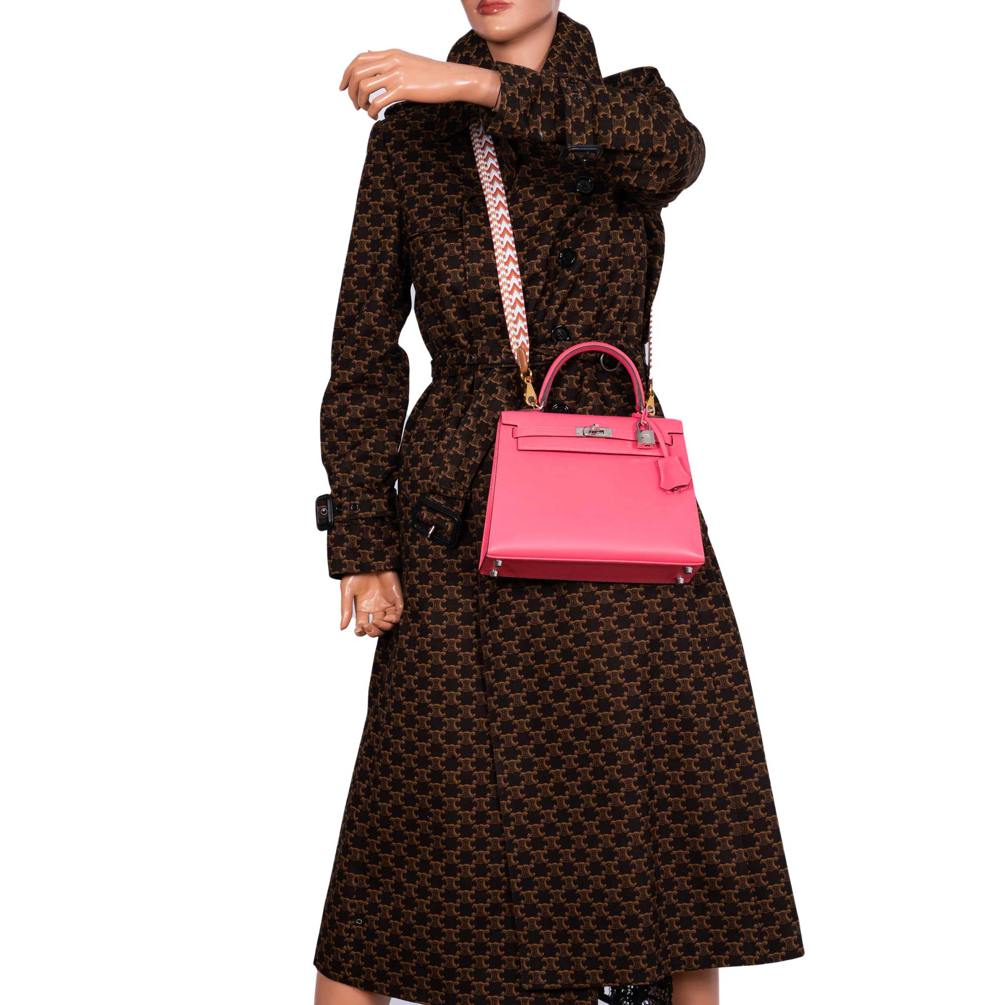 Hermès Kelly Sellier 25 Rose Azalee Epsom with Palladium Hardware - 2018, C