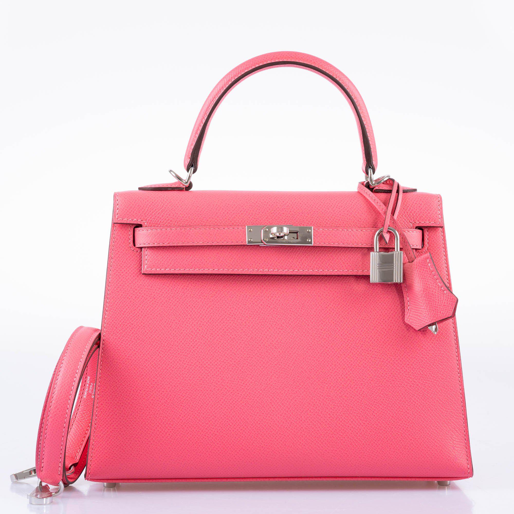Hermès Kelly Sellier 25 Rose Azalee Epsom with Palladium Hardware - 2018, C