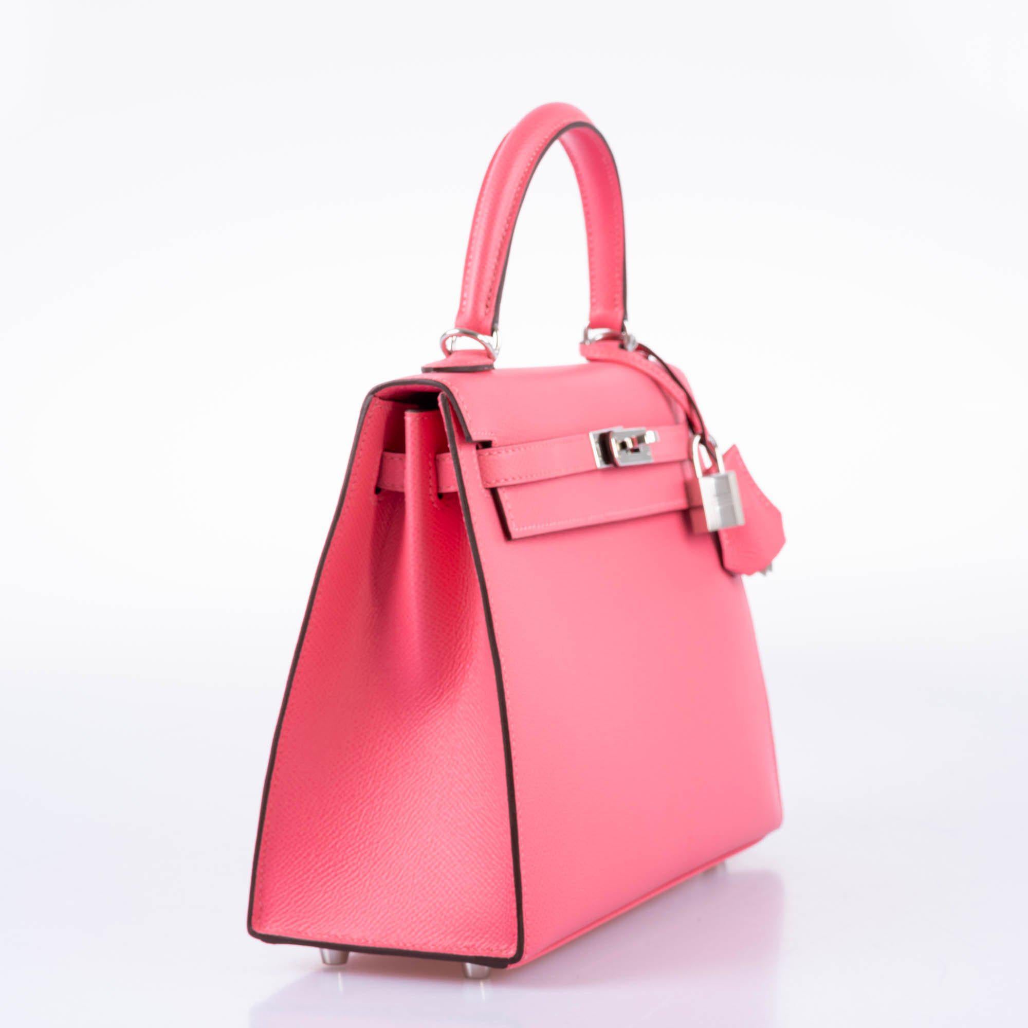 Hermès Kelly Sellier 25 Rose Azalee Epsom with Palladium Hardware - 2018, C