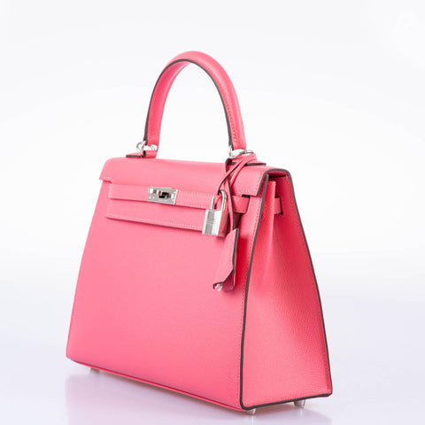 Hermès Kelly Sellier 25 Rose Azalee Epsom with Palladium Hardware - 2018, C
