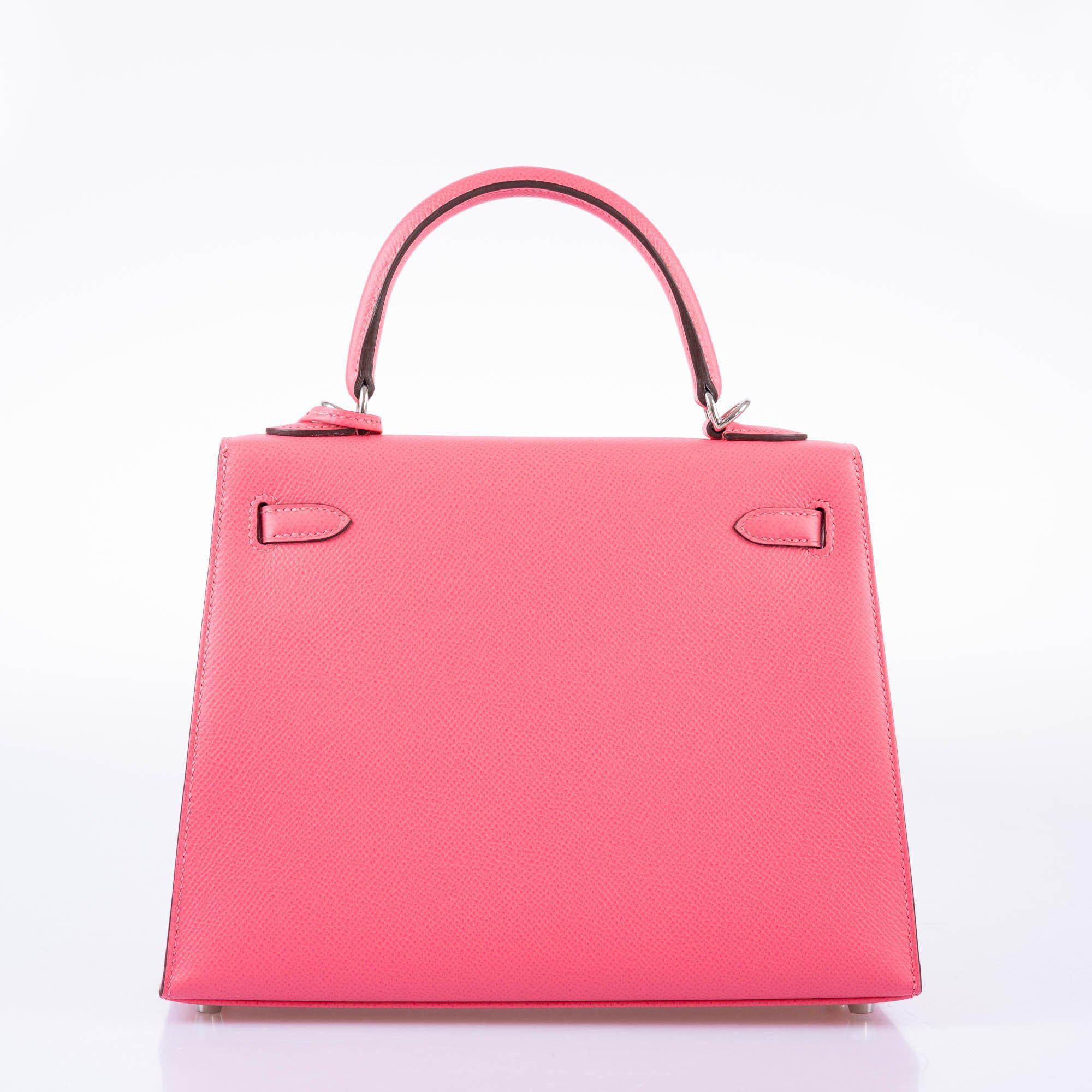 Hermès Kelly Sellier 25 Rose Azalee Epsom with Palladium Hardware - 2018, C