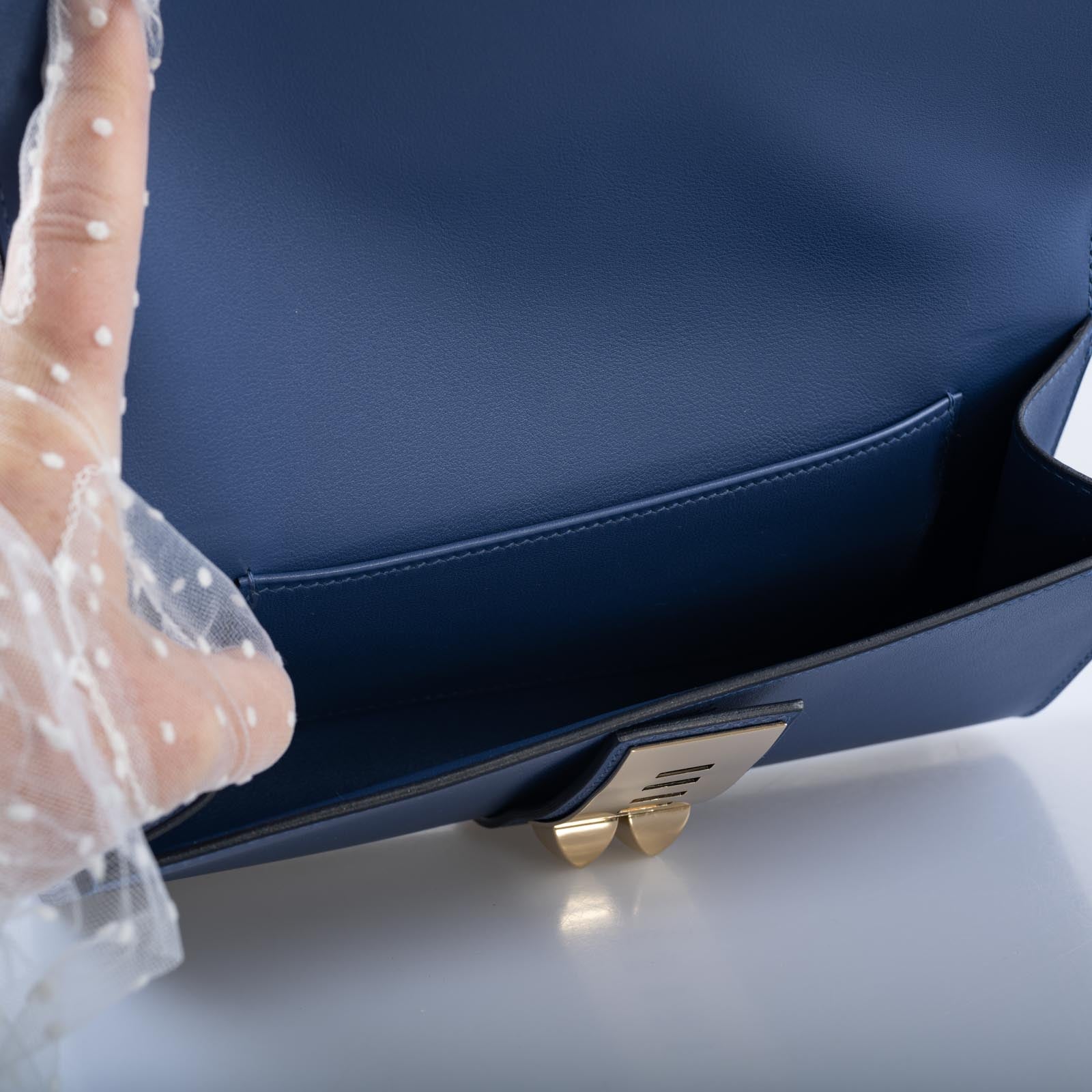 Hermès Medor 23 Clutch Blue Brighton Swift Permabrass Hardware
