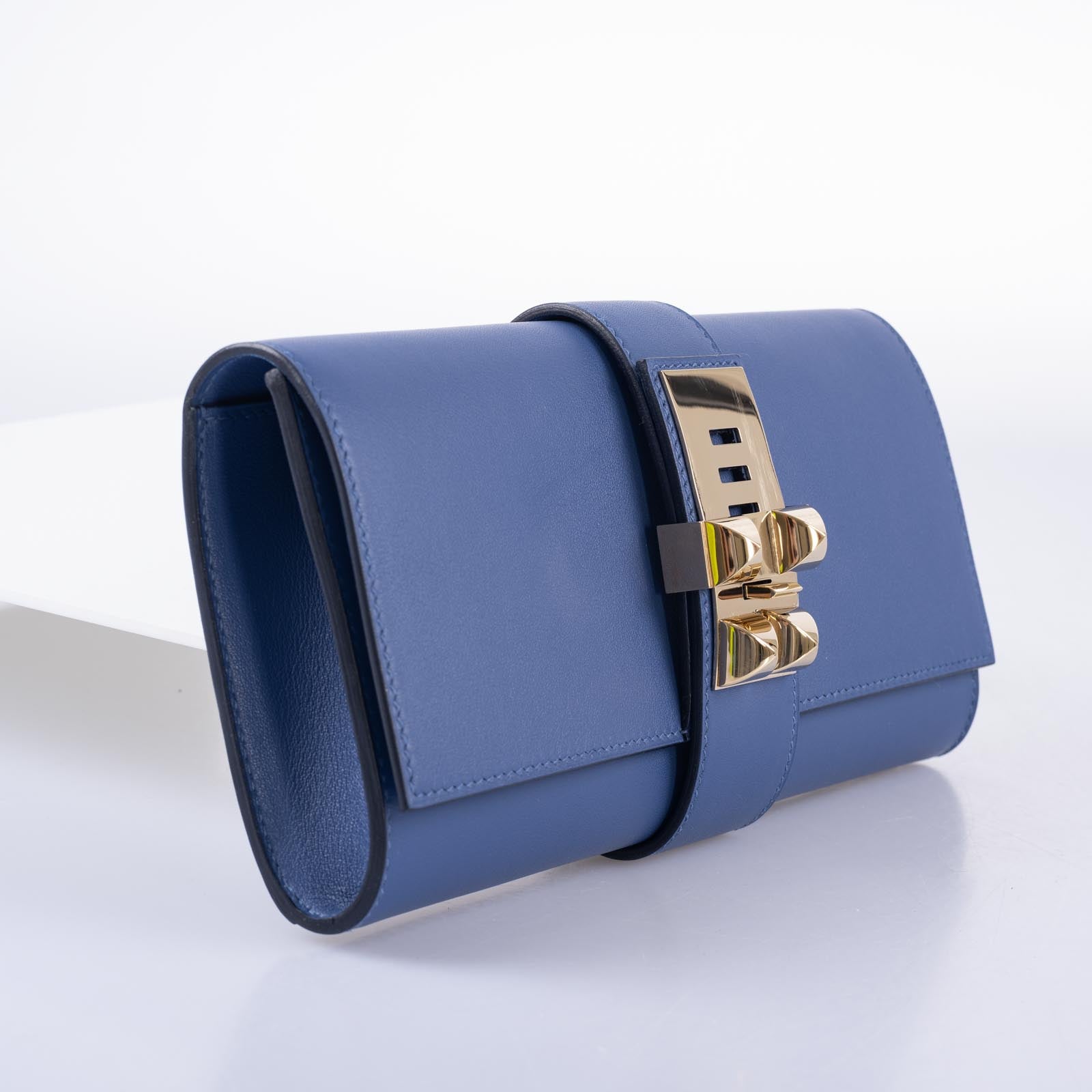 Hermès Medor 23 Clutch Blue Brighton Swift Permabrass Hardware