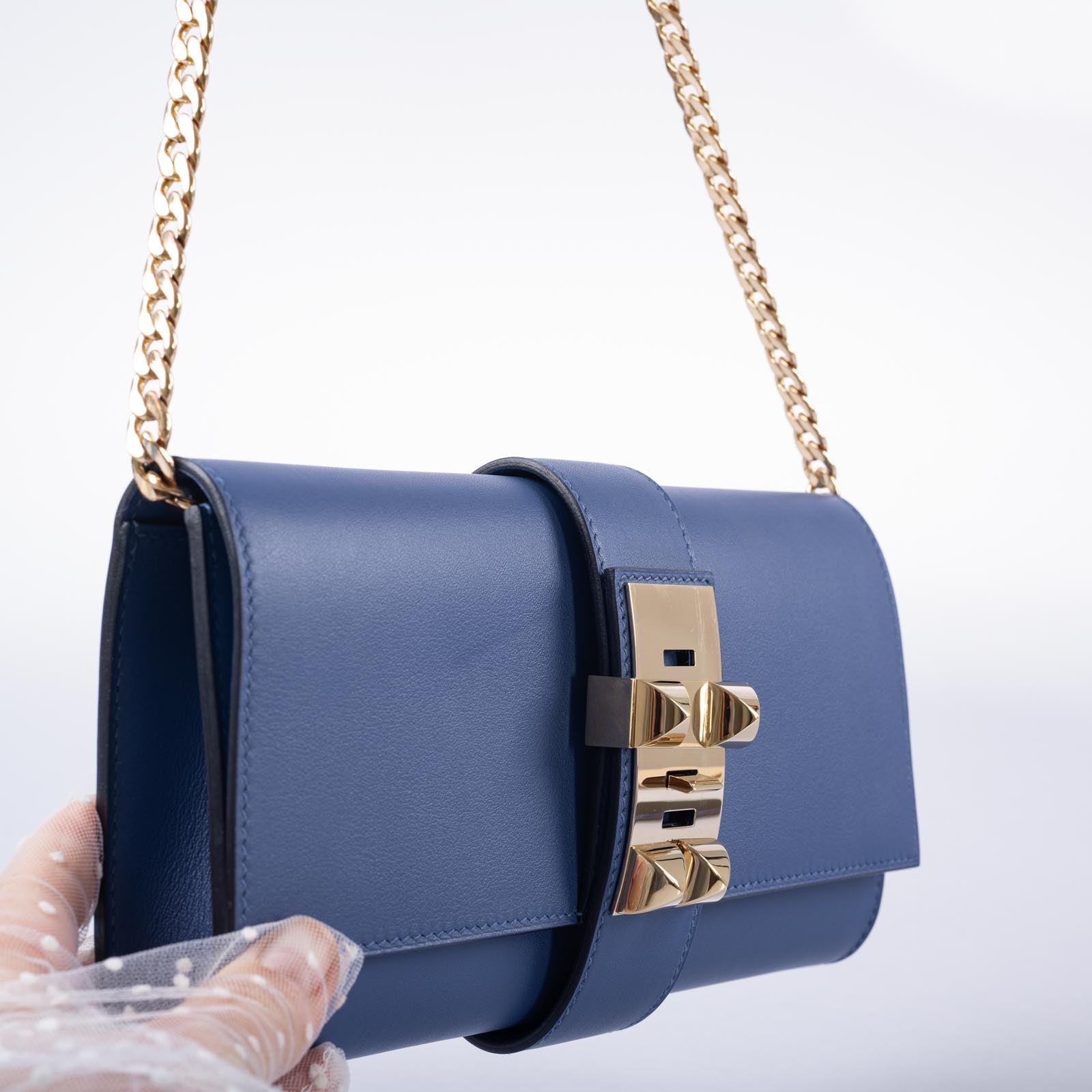 Hermès Medor 23 Clutch Blue Brighton Swift Permabrass Hardware