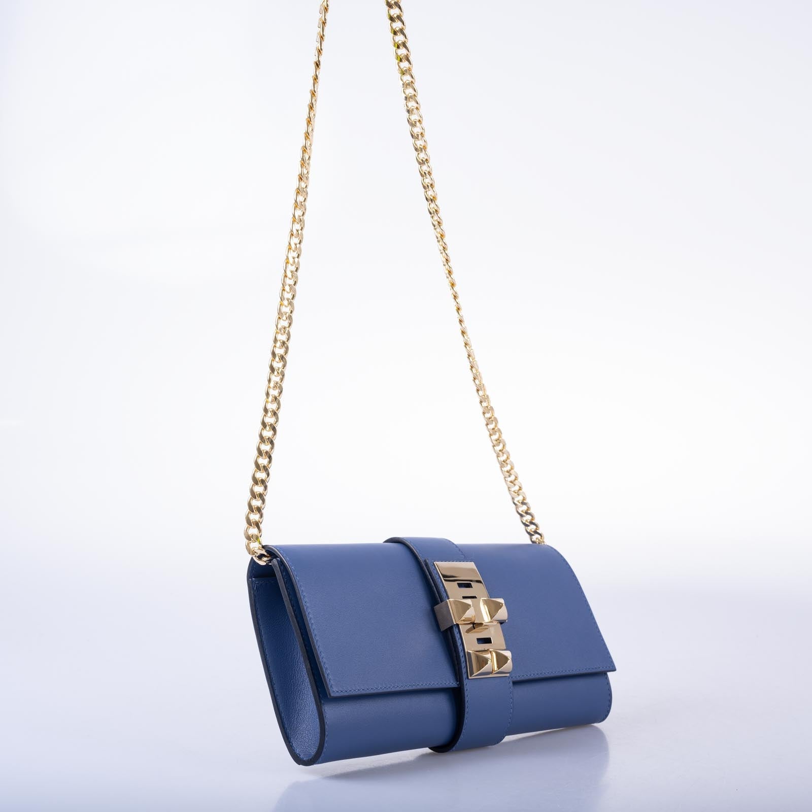 Hermès Medor 23 Clutch Blue Brighton Swift Permabrass Hardware