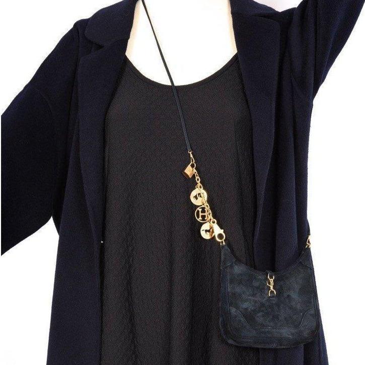 Hermès Micro 15 Suede Black Trim Bag With Gold Hardware